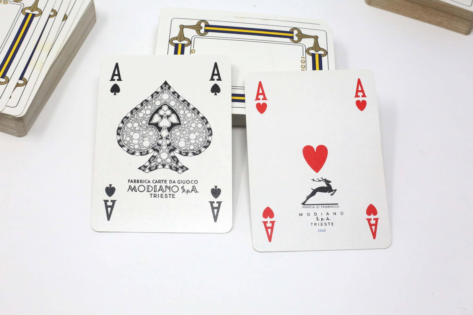 Vintage Gucci Horse Bridle Game Cards, Set of 3 Decks (Navy & Gold, Cards Only) - 3