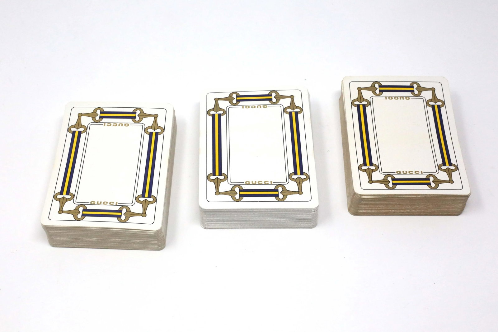 Vintage Gucci Horse Bridle Game Cards, Set of 3 Decks (Navy & Gold, Cards Only) - 4