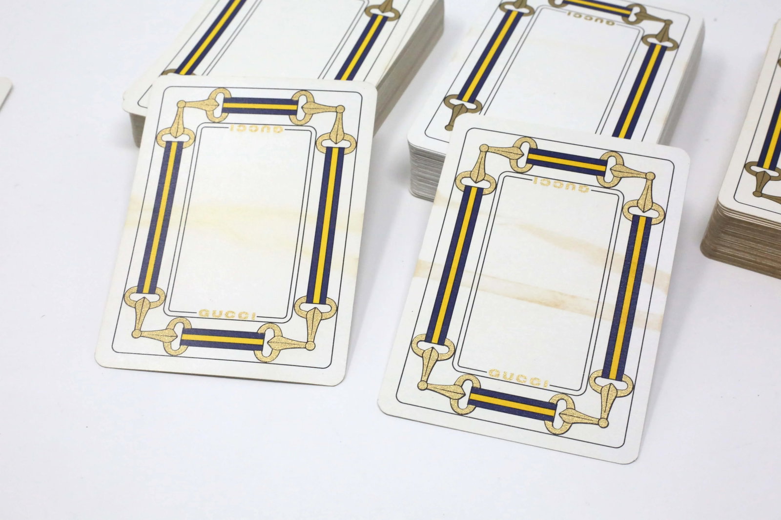 Vintage Gucci Horse Bridle Game Cards, Set of 3 Decks (Navy & Gold, Cards Only) - 7