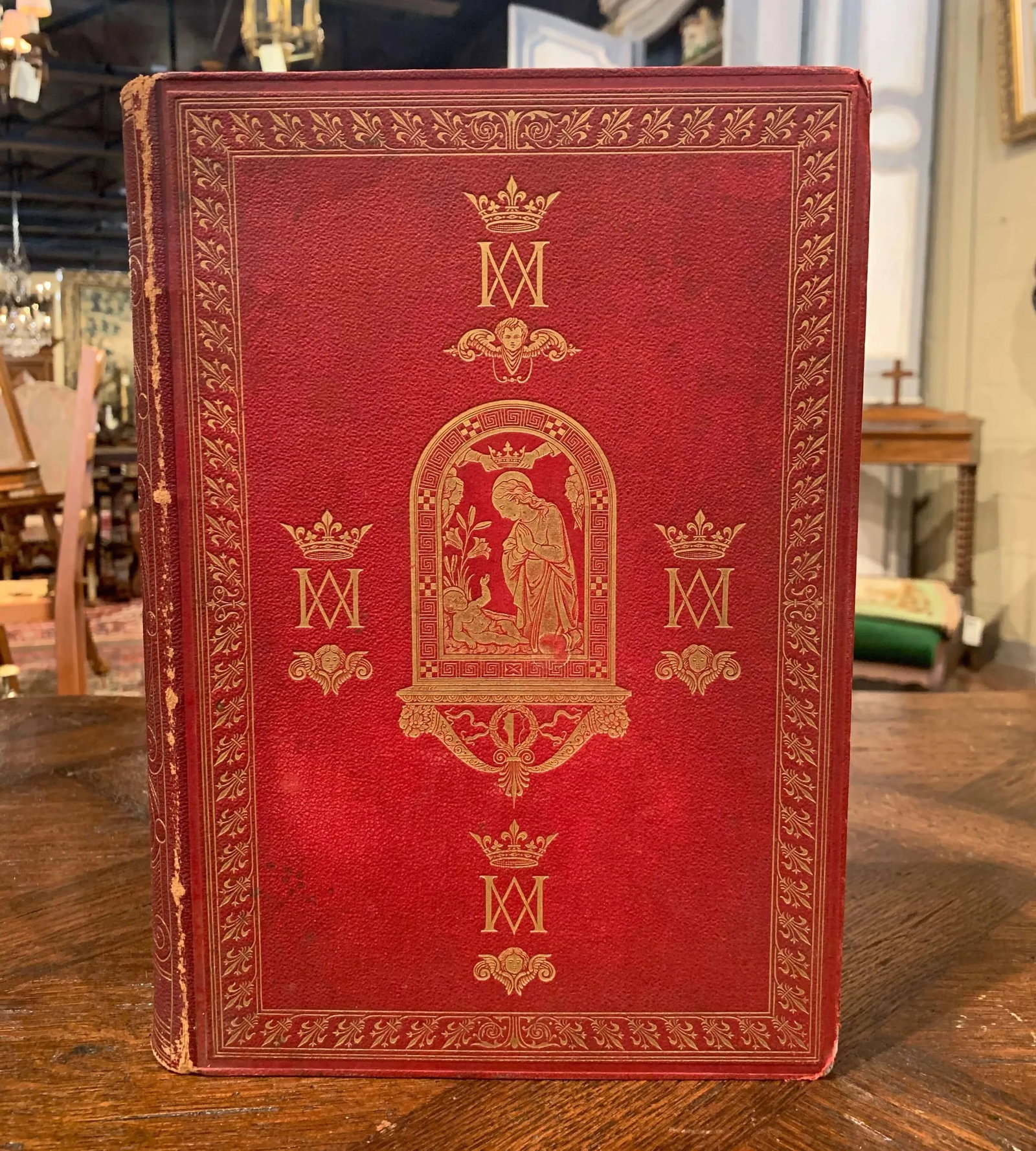 19th Century French Leather Bound and Gilt Book of the Virgin Mary - 8