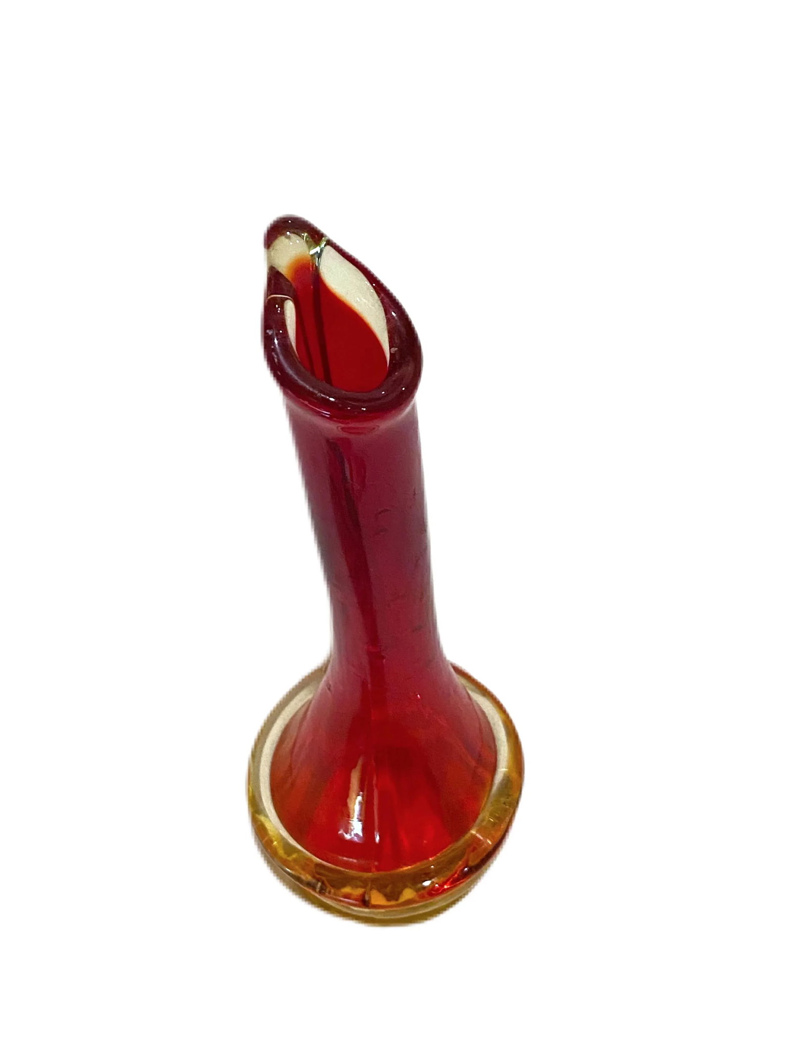 Vintage Mid-Century Amberina Vase - 5