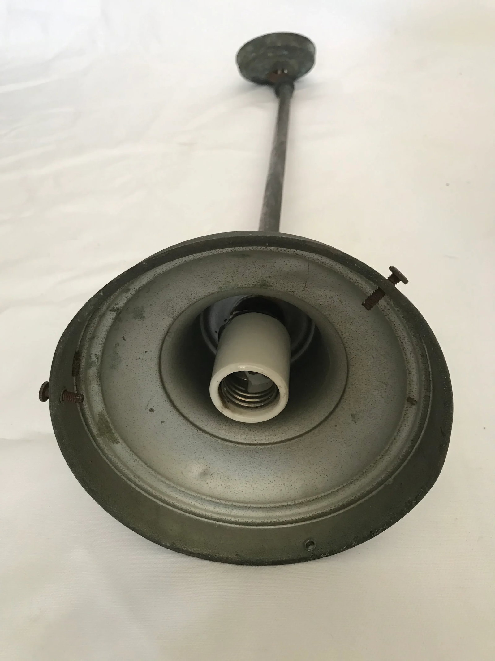 Original 1920's School House Globe Light Fixture - 10