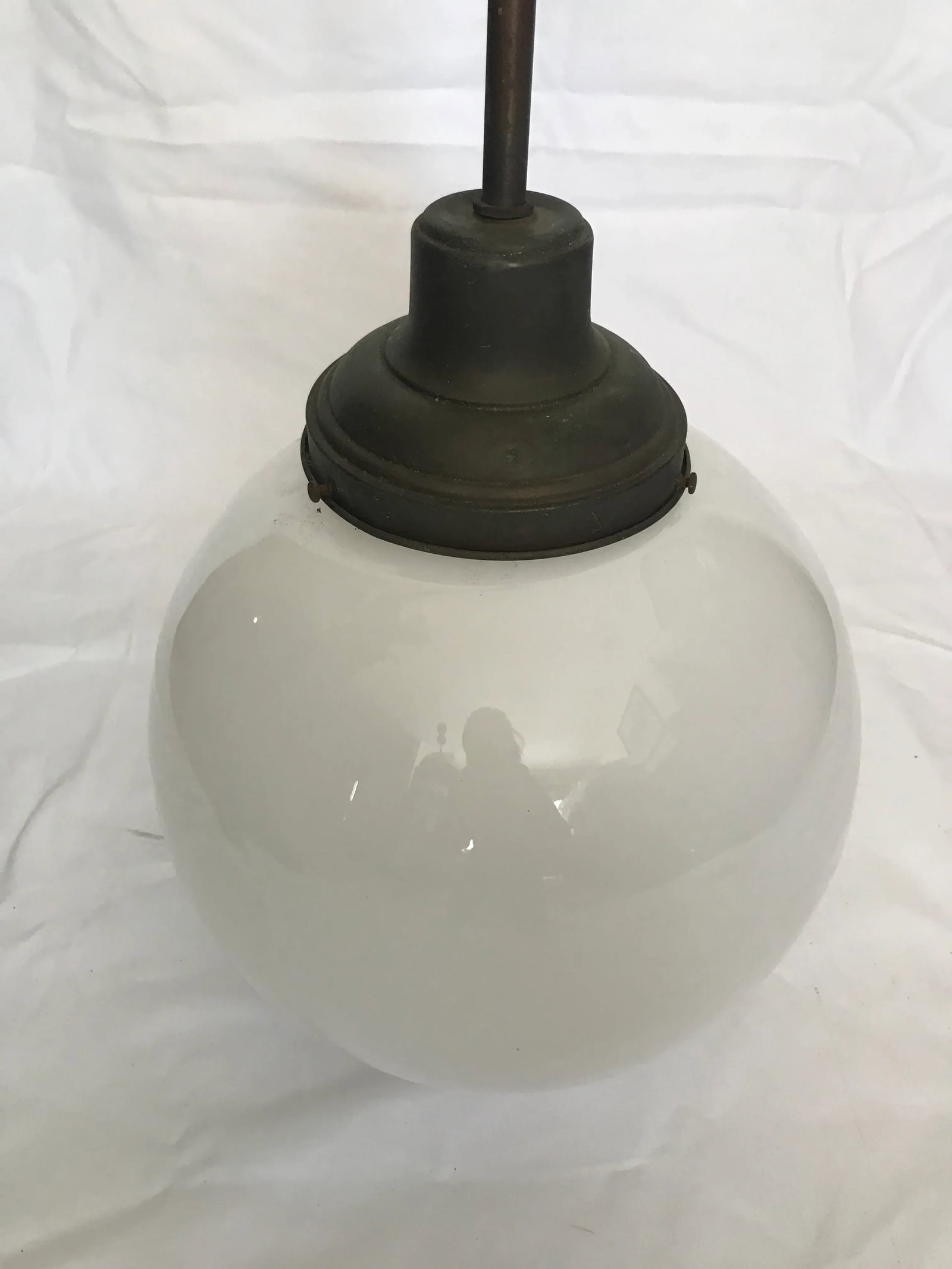 Original 1920's School House Globe Light Fixture - 6
