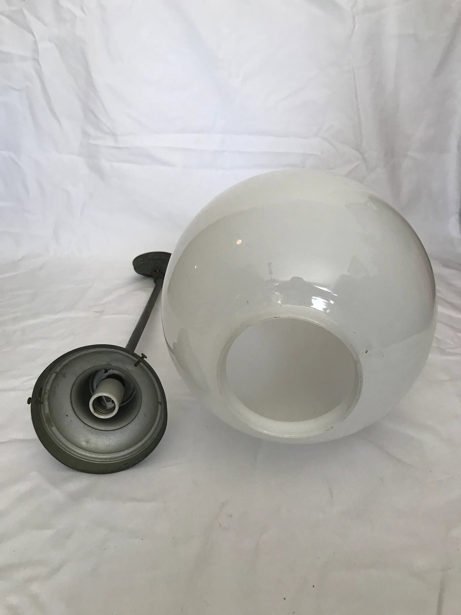 Original 1920's School House Globe Light Fixture - 9