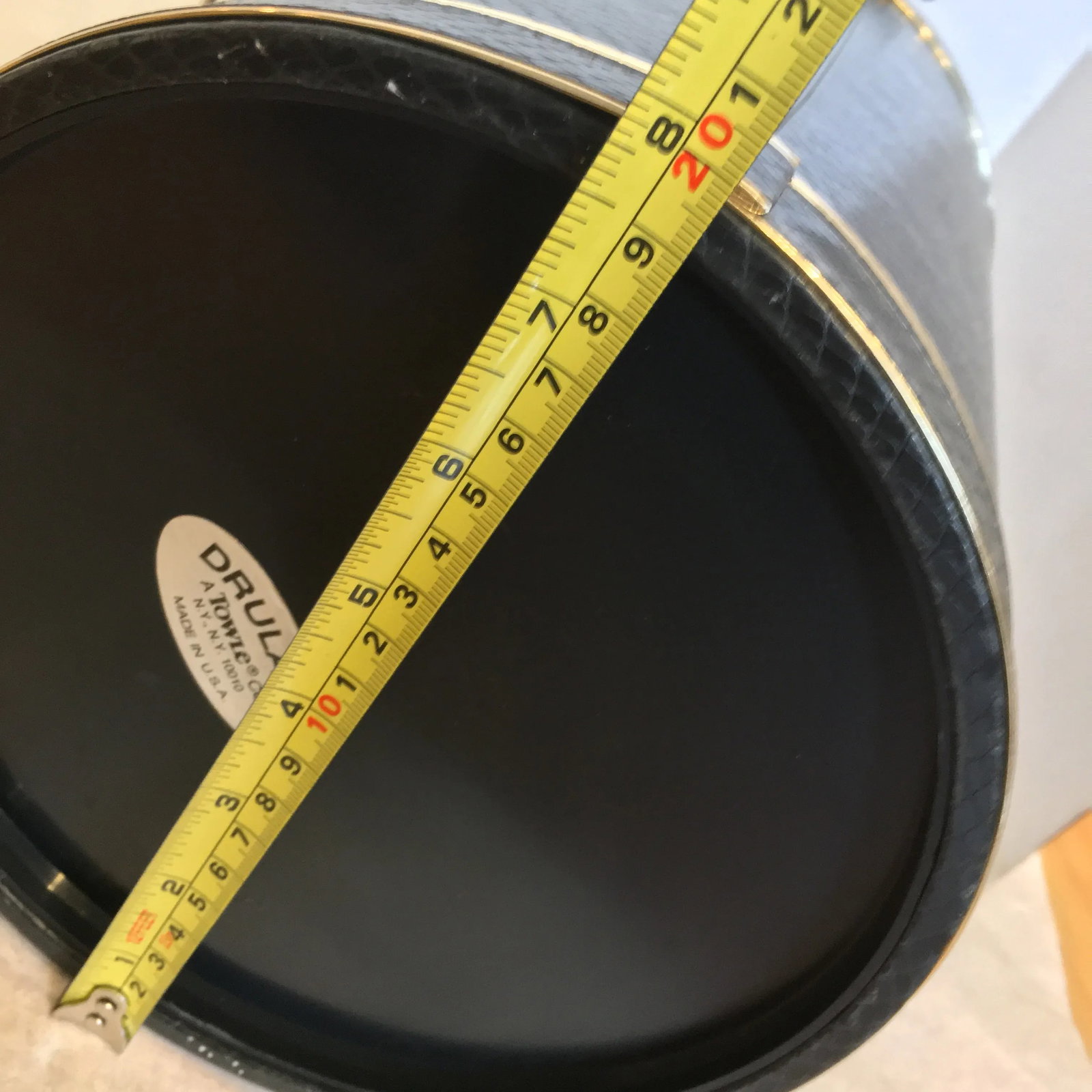 Vintage Mid Century Tall Faux Leather Ice Bucket - 8