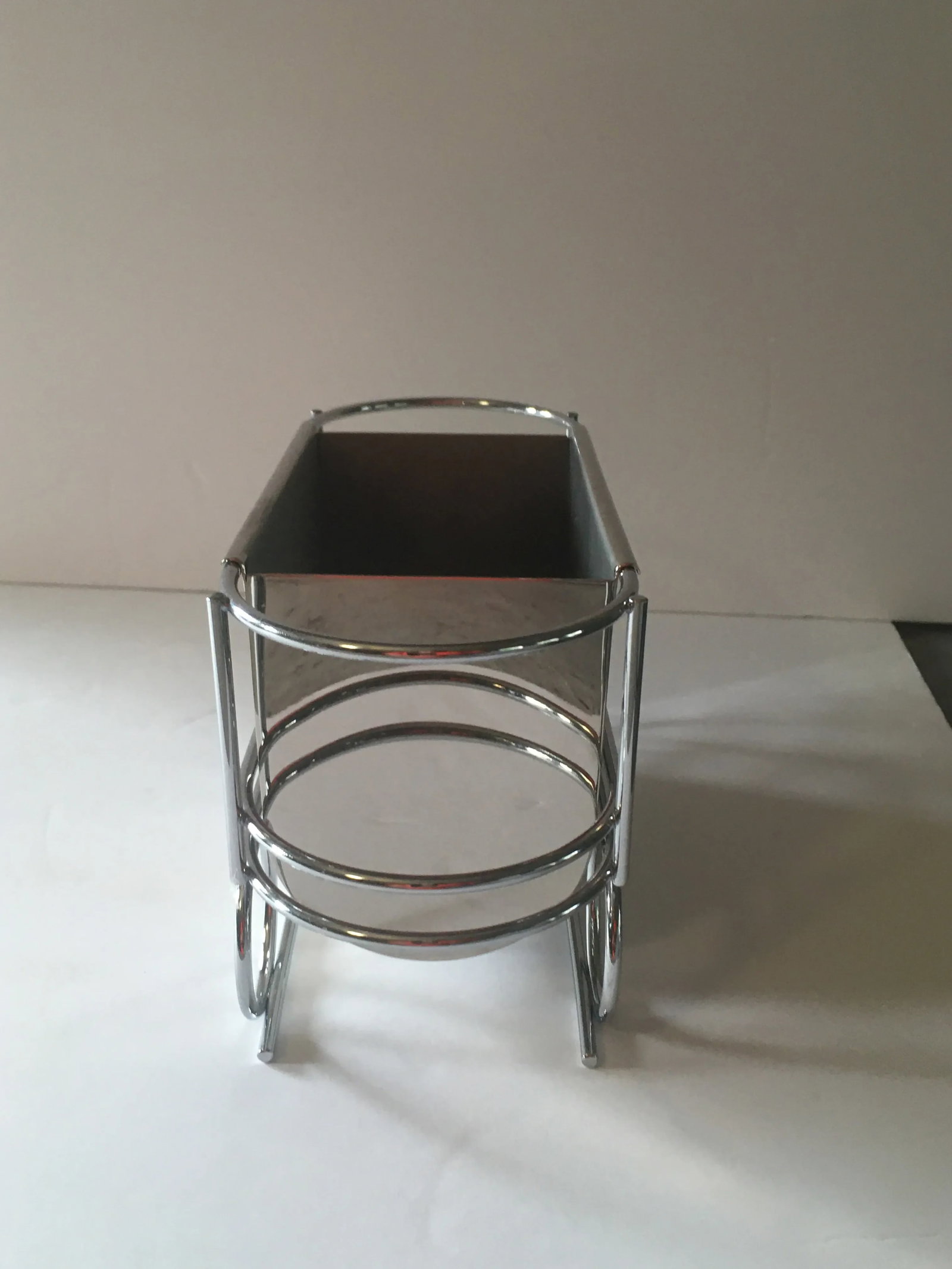 1970s Art Deco Style Chrome Caboose Wine Bottle Trolly - 5