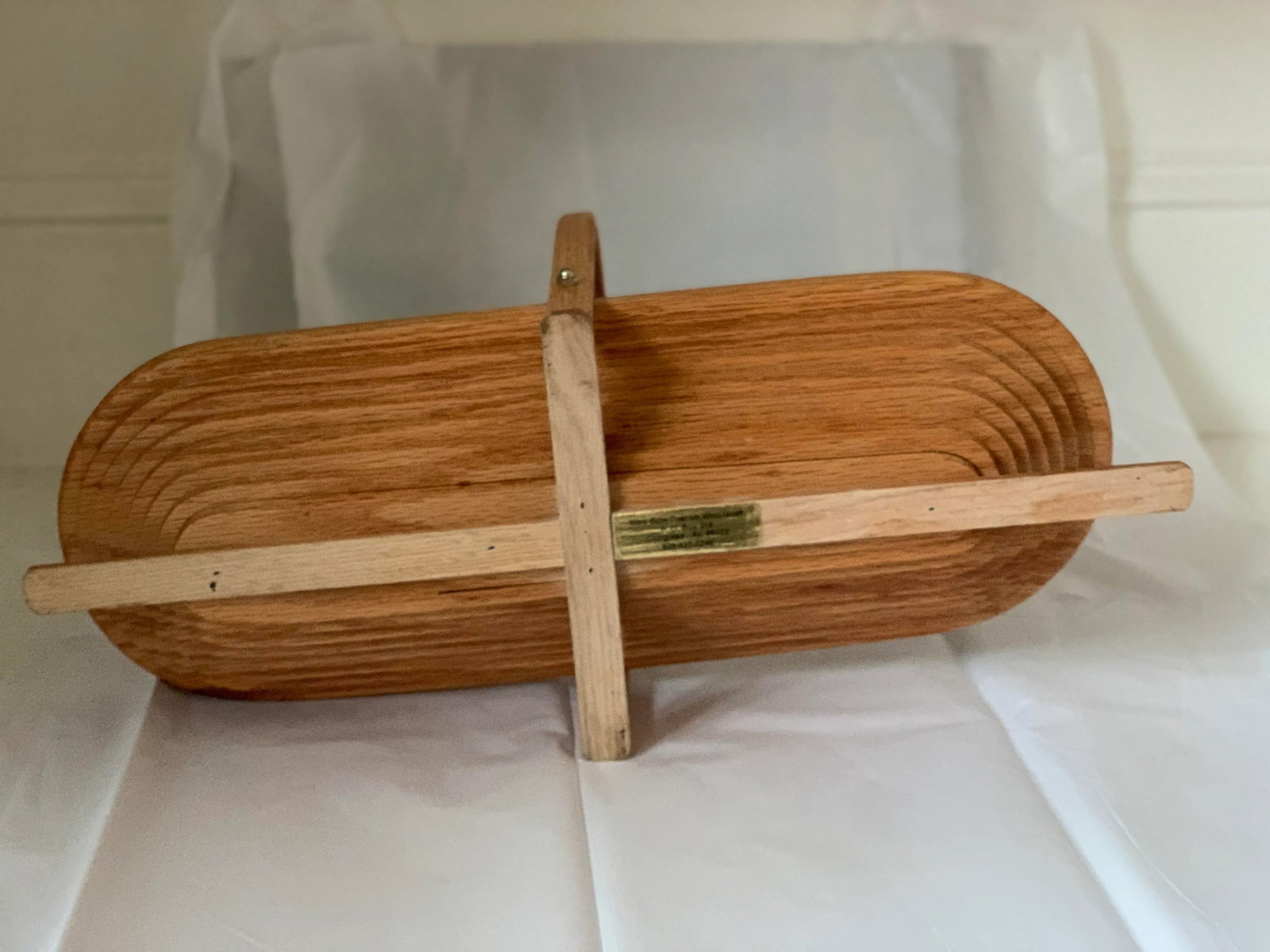 Mid-Century Oak Collapsible Wooden Bowl - 5