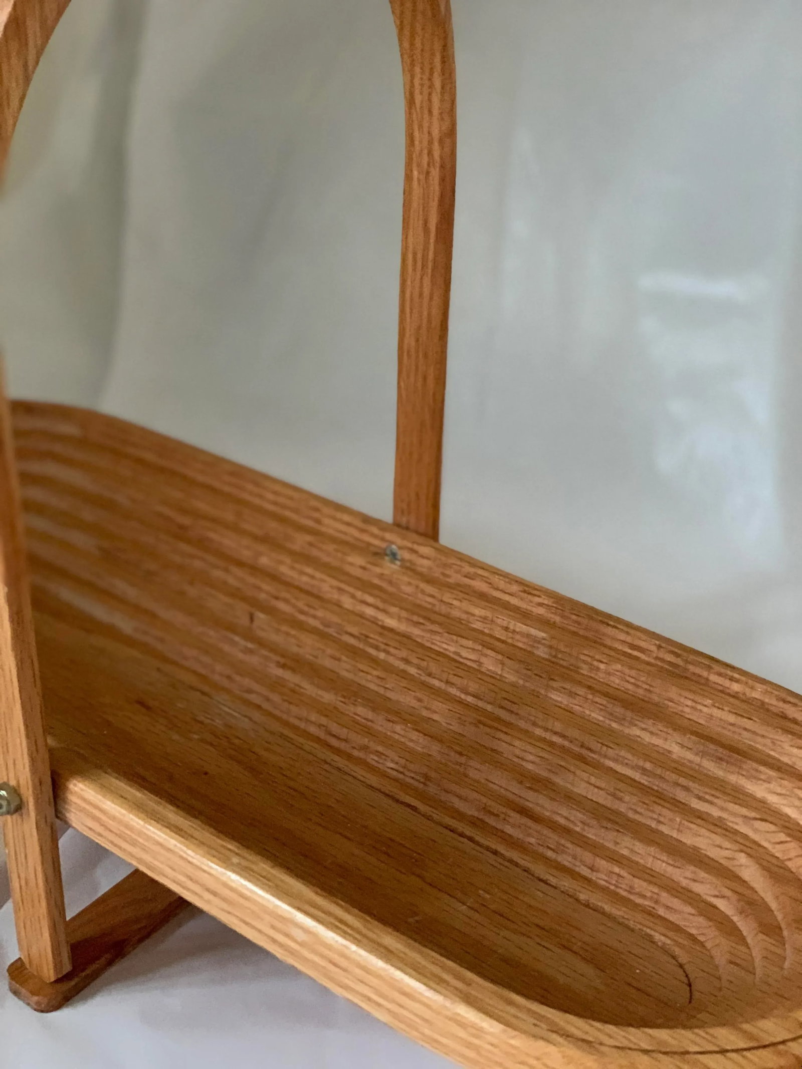 Mid-Century Oak Collapsible Wooden Bowl - 7