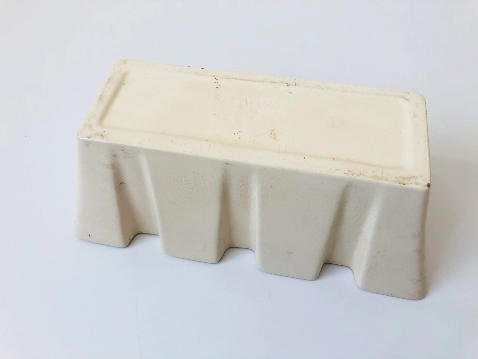 Mid Century Two Toned Pottery Tray With Green Interior - 6