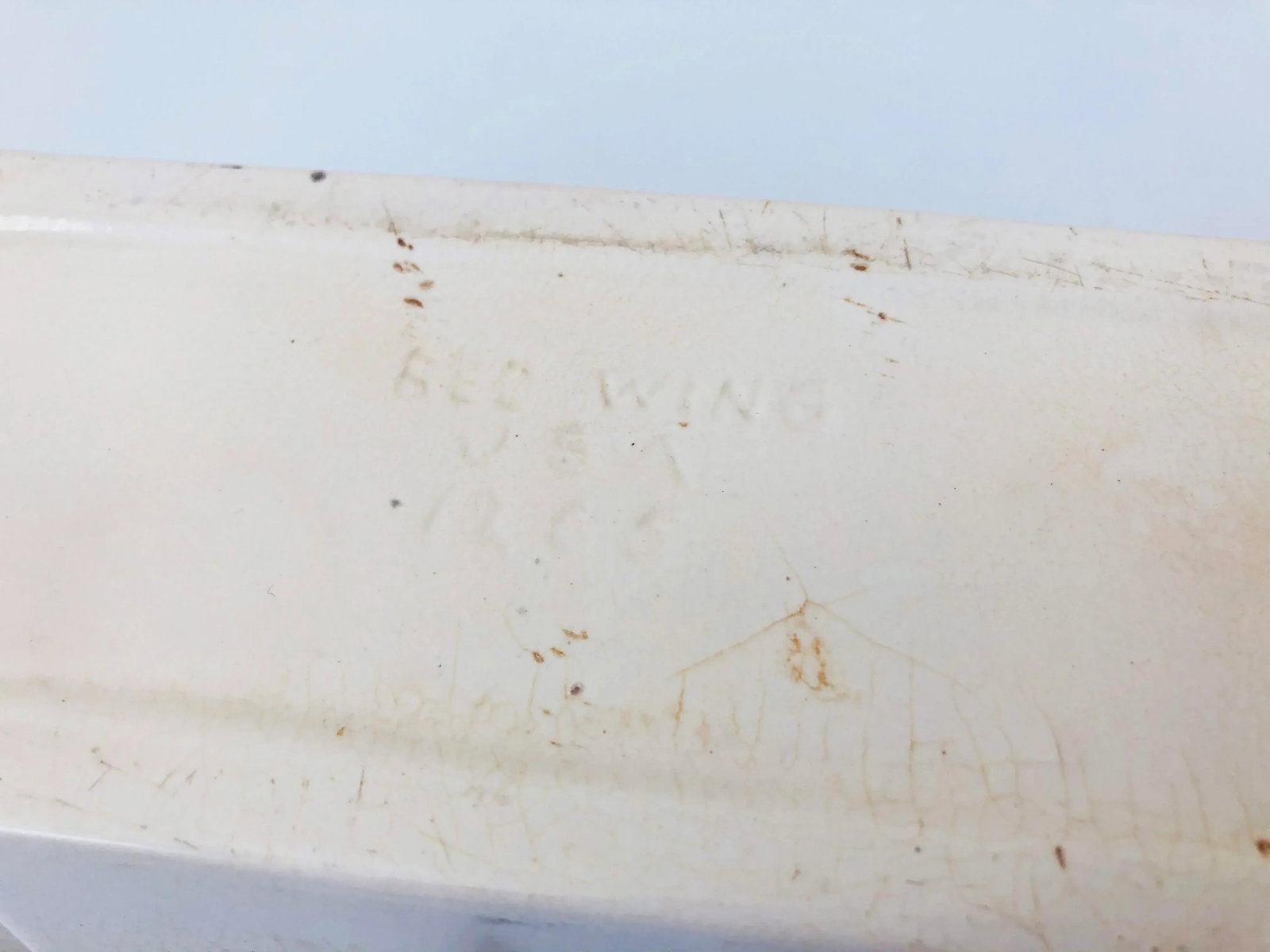 Mid Century Two Toned Pottery Tray With Green Interior - 7