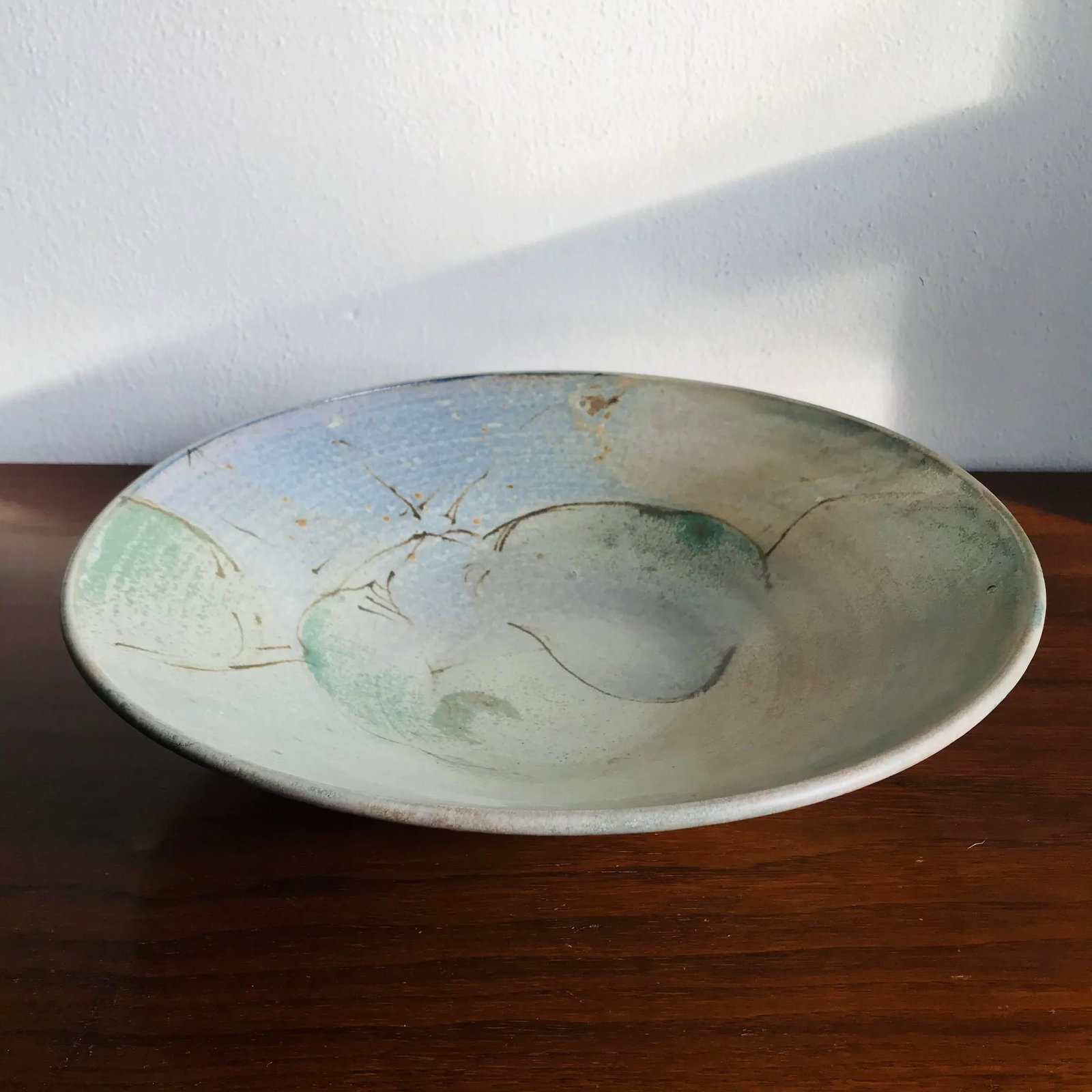Signed Vintage Late 20th Century Studio Pottery Large Serving Bowl - 2
