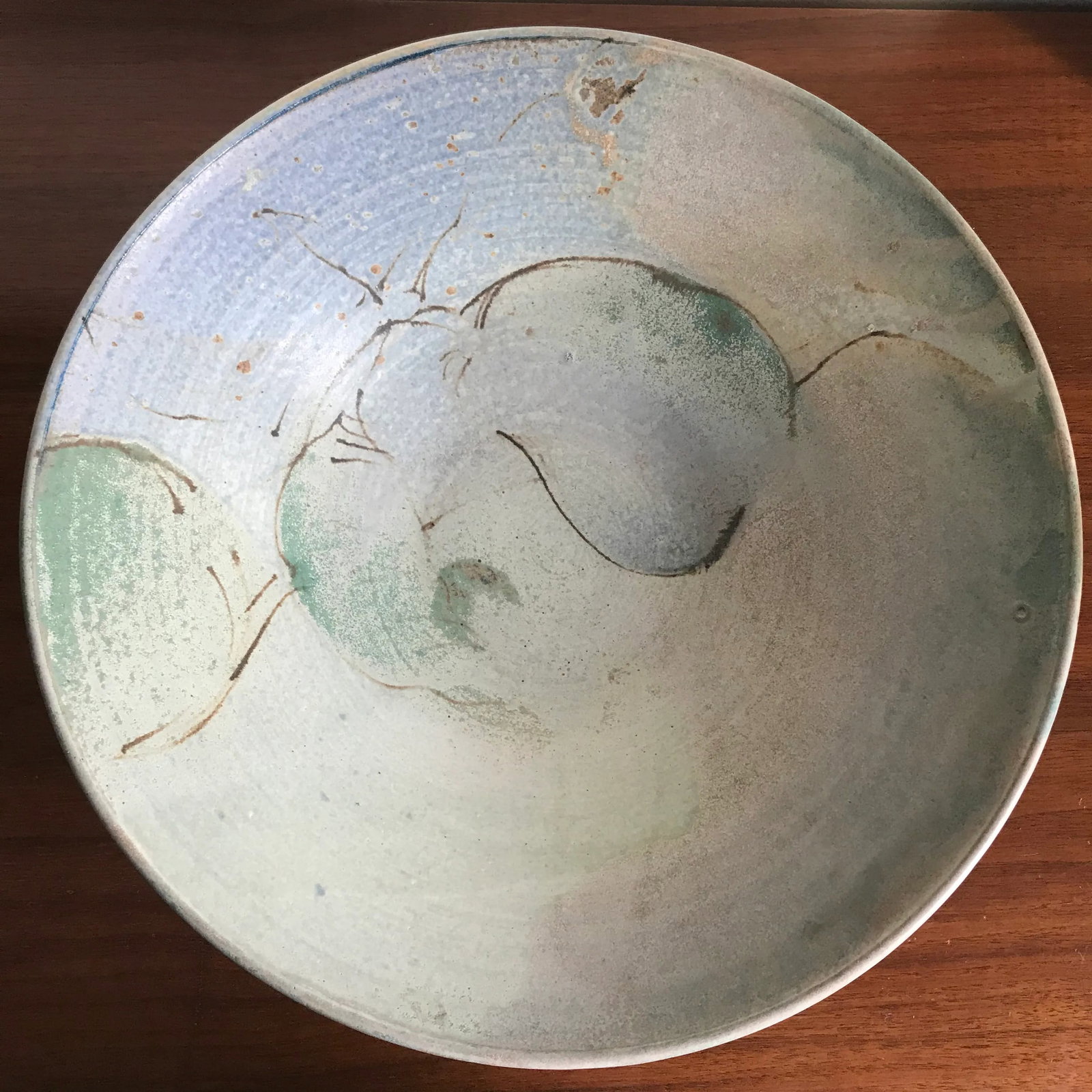 Signed Vintage Late 20th Century Studio Pottery Large Serving Bowl - 3
