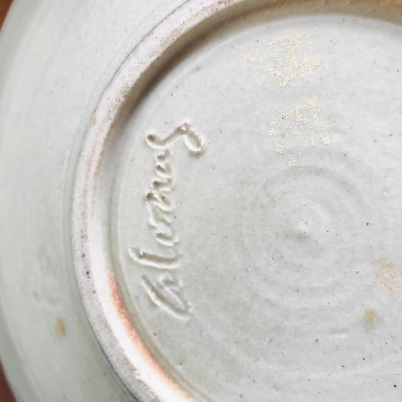 Signed Vintage Late 20th Century Studio Pottery Large Serving Bowl - 8