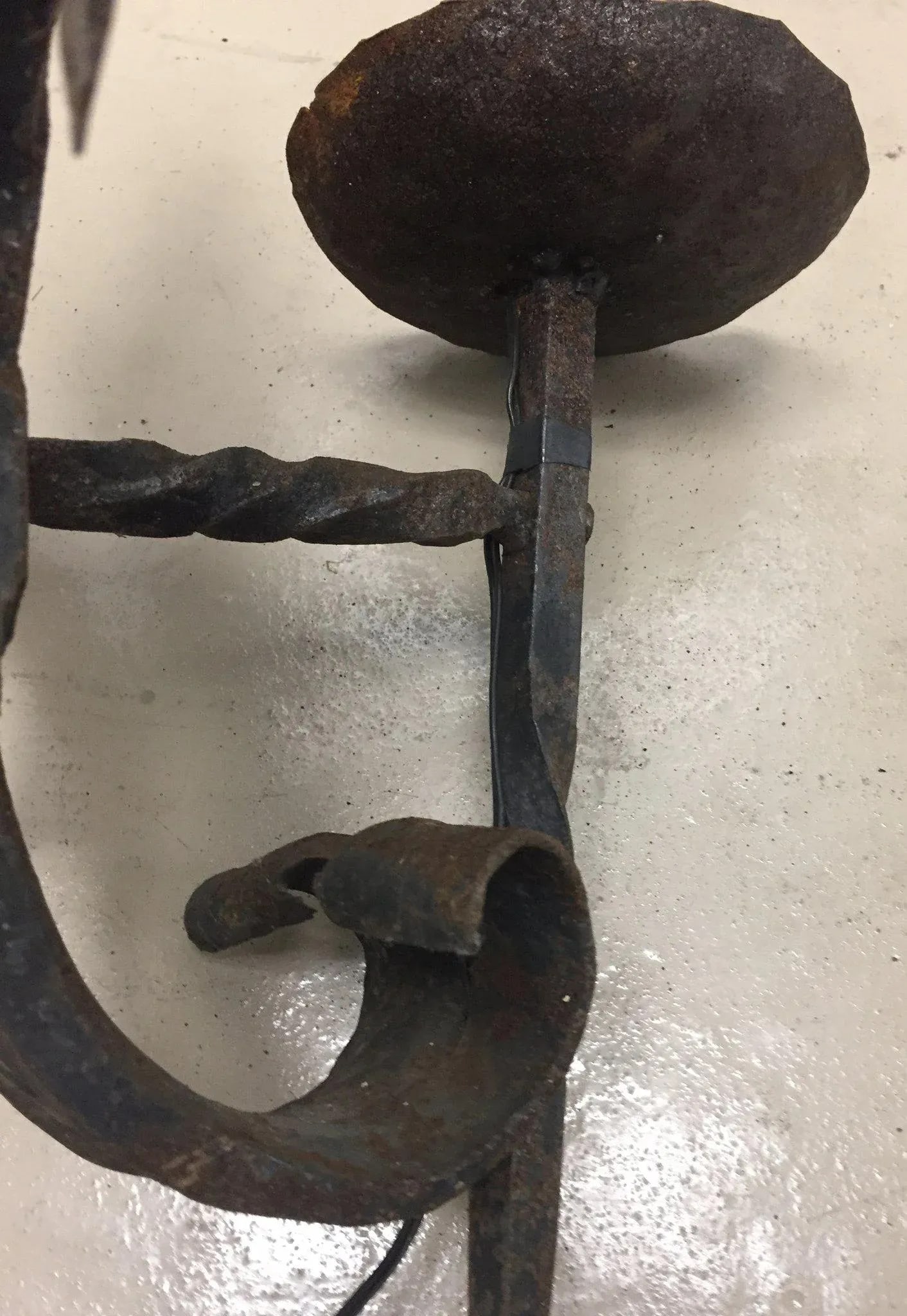 19th Century French Forged Iron Fleur De Lis Torchere Sconces - a Pair - 6