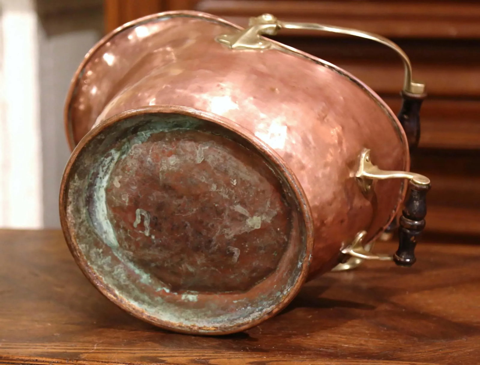 19th Century English Victorian Copper and Brass Coal Bucket - 9