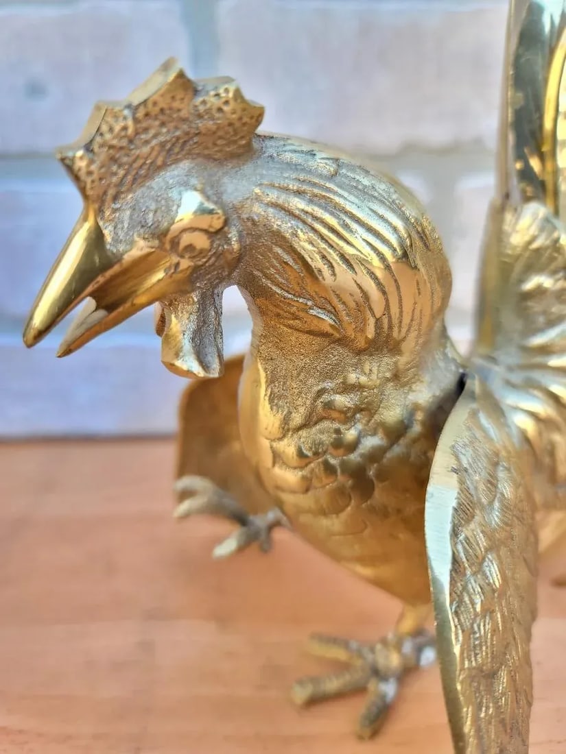 Vintage Fighting Rooster Bookends - Set of 2 - 6