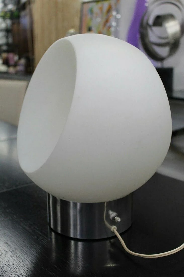 1960s Mid Century Modern Robert Sonneman Chrome & Glass Table Lamp - 2