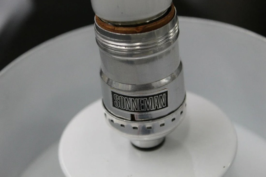 1960s Mid Century Modern Robert Sonneman Chrome & Glass Table Lamp - 9