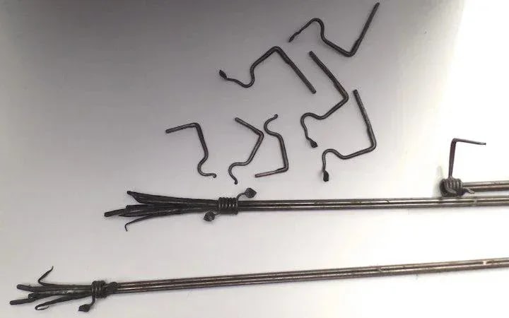Mid 20th Century Custom Wrought Iron Curtain Rods - A Pair - 4