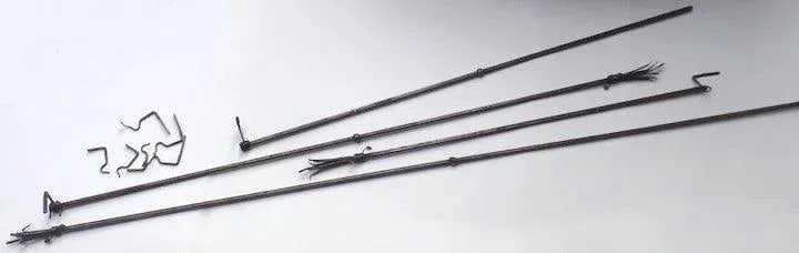 Mid 20th Century Custom Wrought Iron Curtain Rods - A Pair - 5