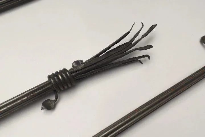 Mid 20th Century Custom Wrought Iron Curtain Rods - A Pair - 6