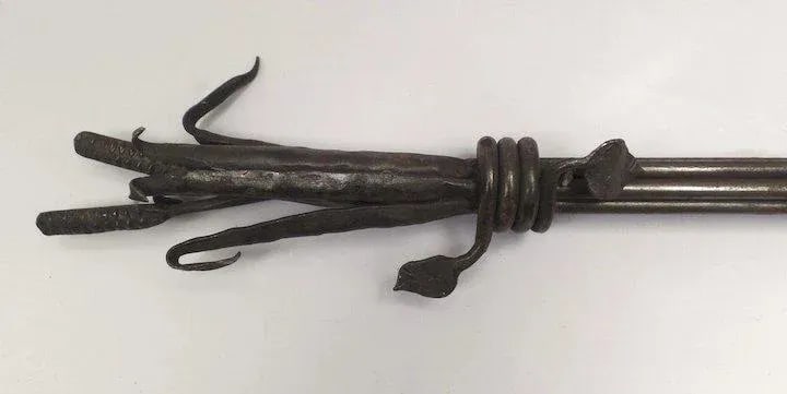 Mid 20th Century Custom Wrought Iron Curtain Rods - A Pair - 7