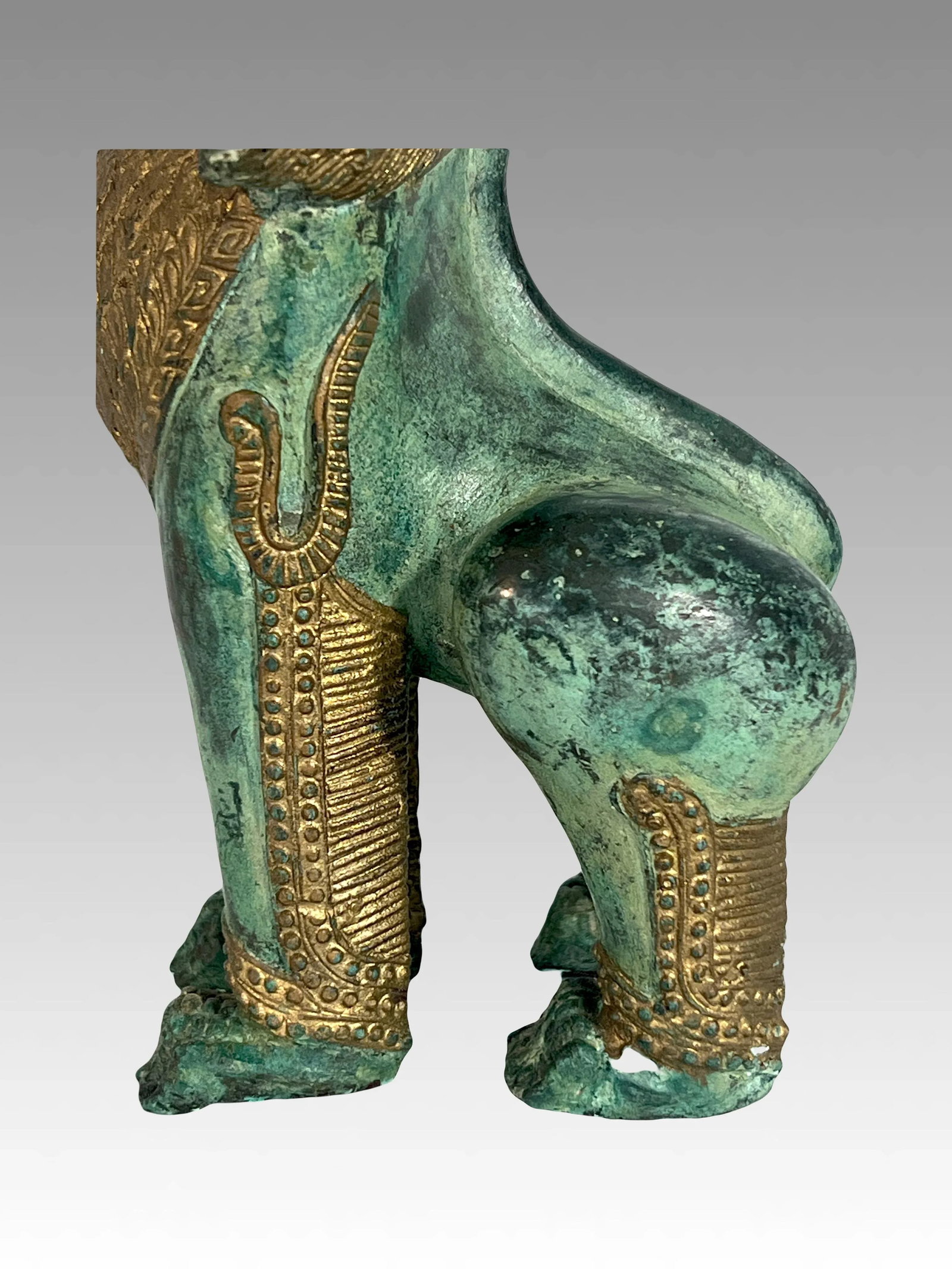 Khymer Gilt and Bronze Singha Temple Guardian Lion Statue (Thai) - 9