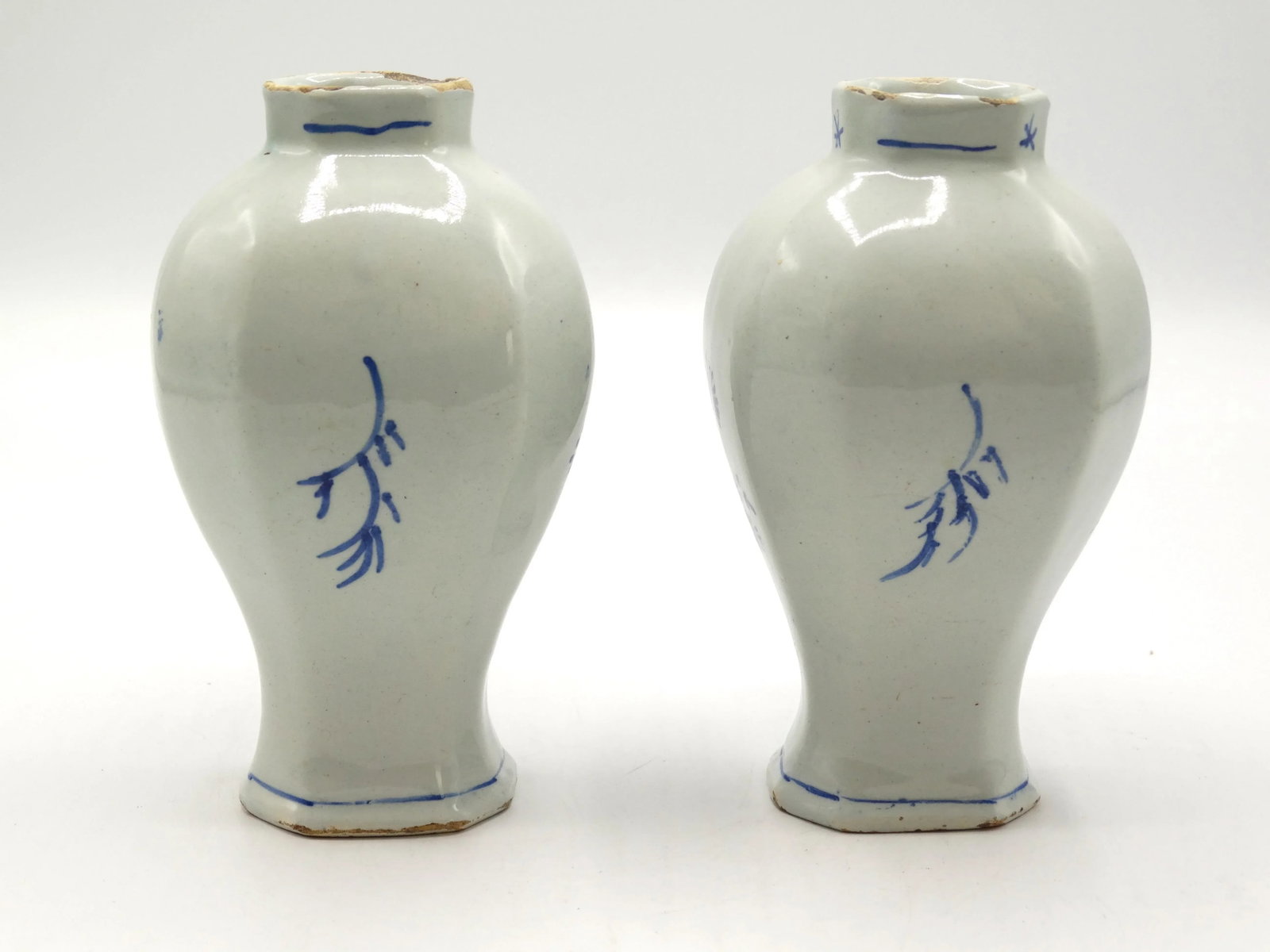18th-Century Dutch Delft Vases, Maker's Mark - 2