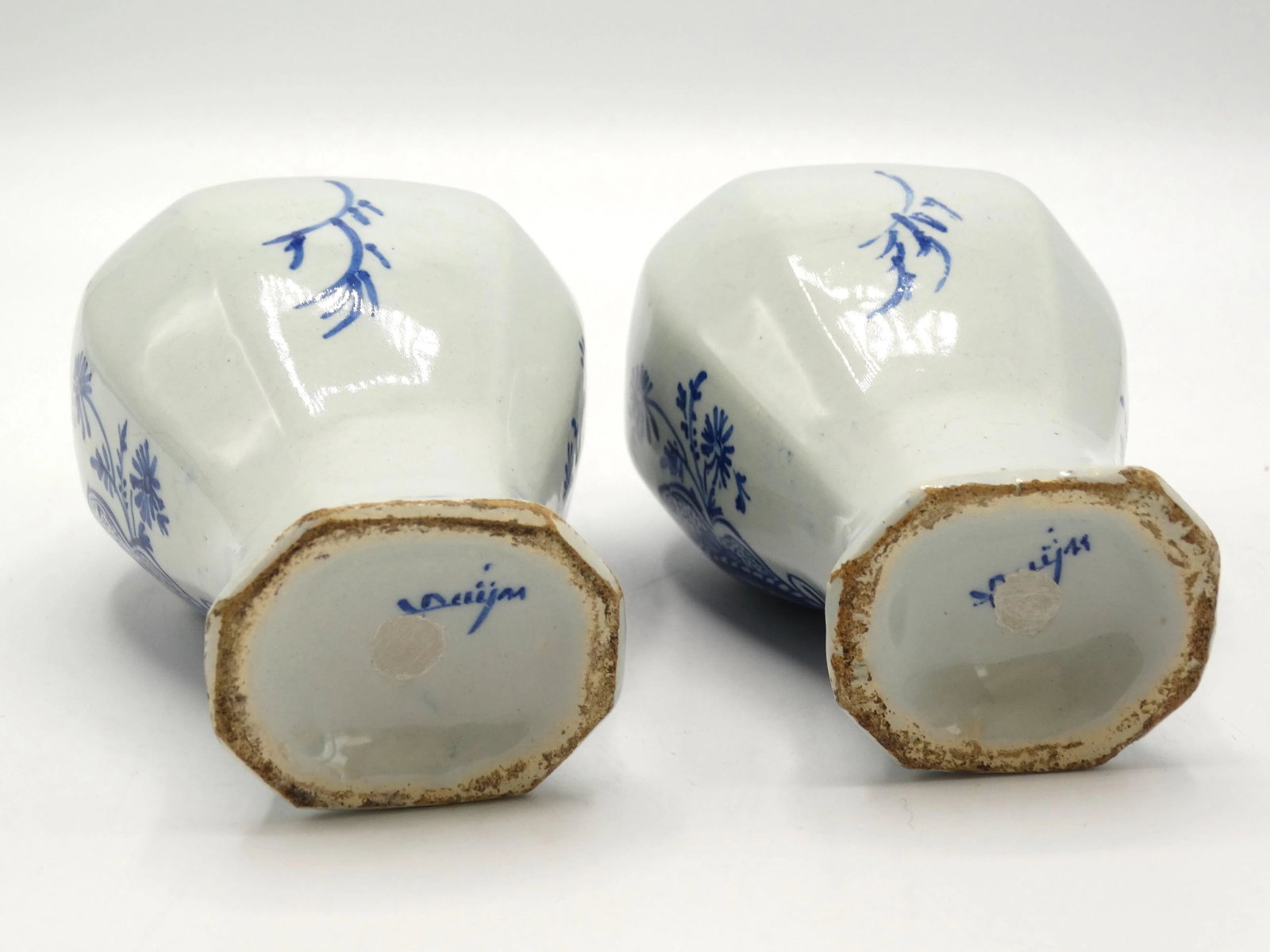 18th-Century Dutch Delft Vases, Maker's Mark - 4
