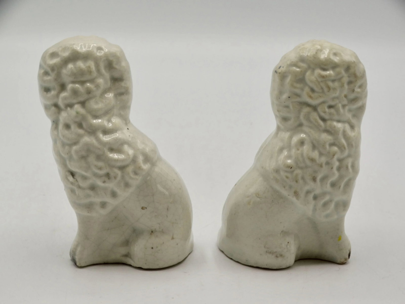 Antique English Staffordshire Dogs With Baskets, a Pair - 6