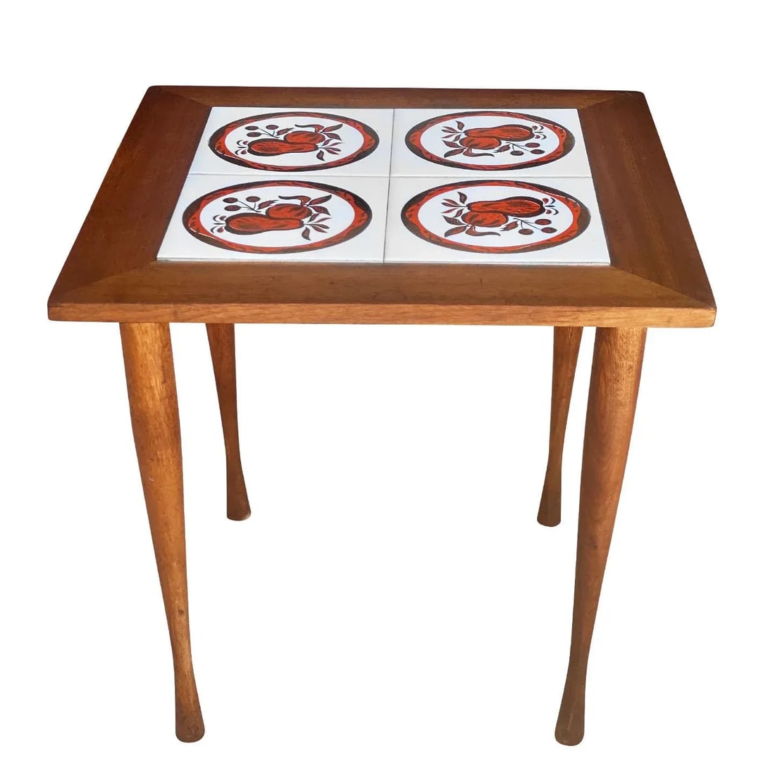 Mid-Century Modern Danish Teak Fruit Tile Top Plant Stand Table - 6