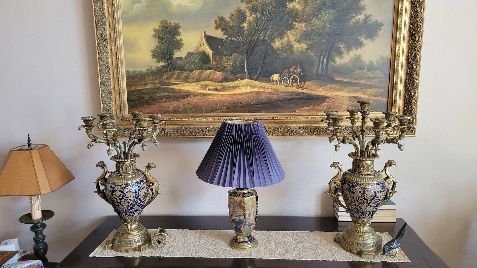 Gorgeous Vintage Hexagonal Asian Lamp - 2