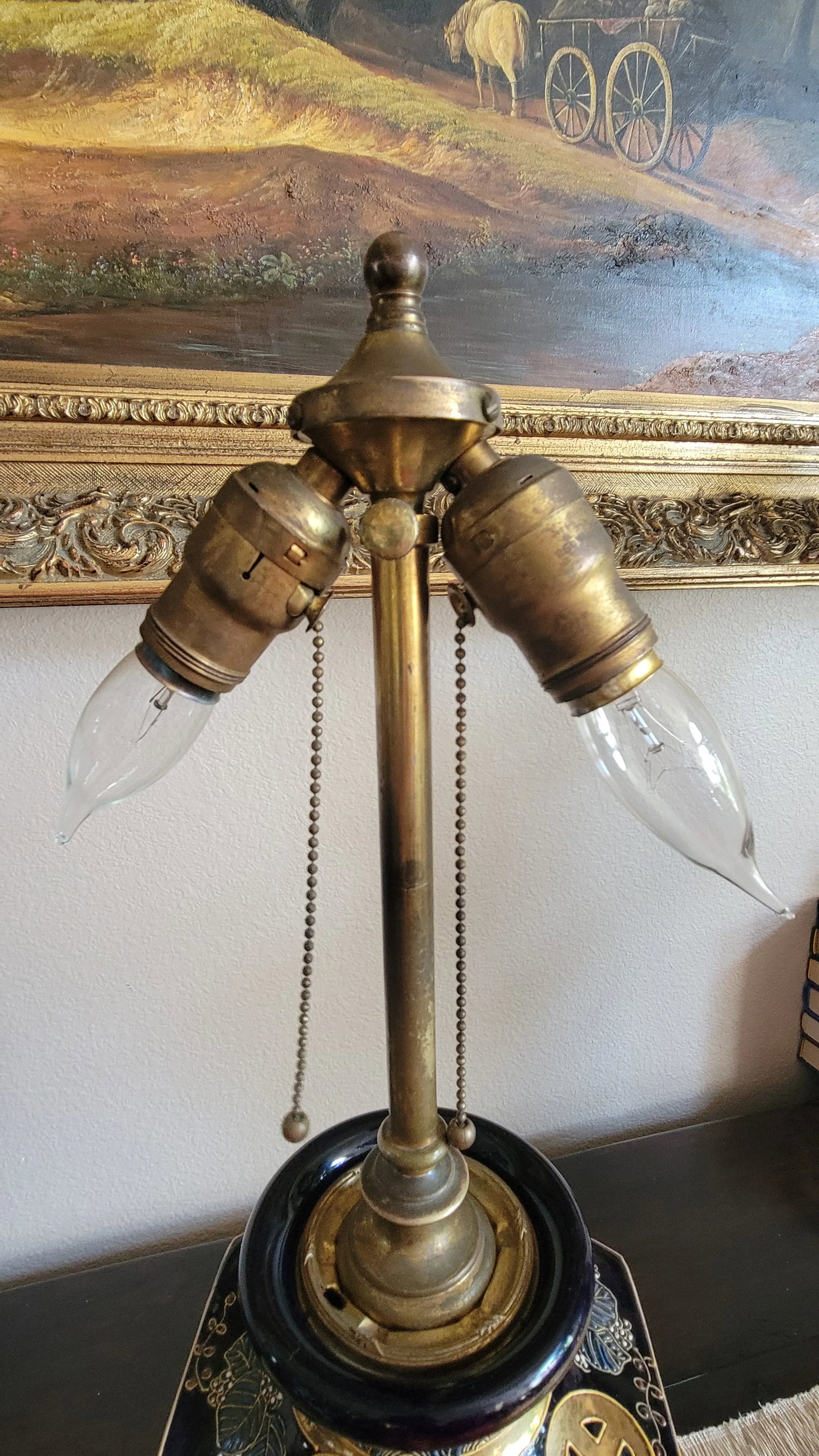 Gorgeous Vintage Hexagonal Asian Lamp - 8