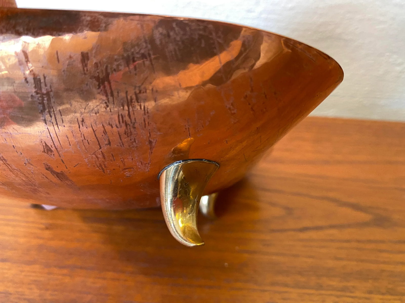 1950s Karl Hagenauer Brass and Copper Footed Bowl - 3