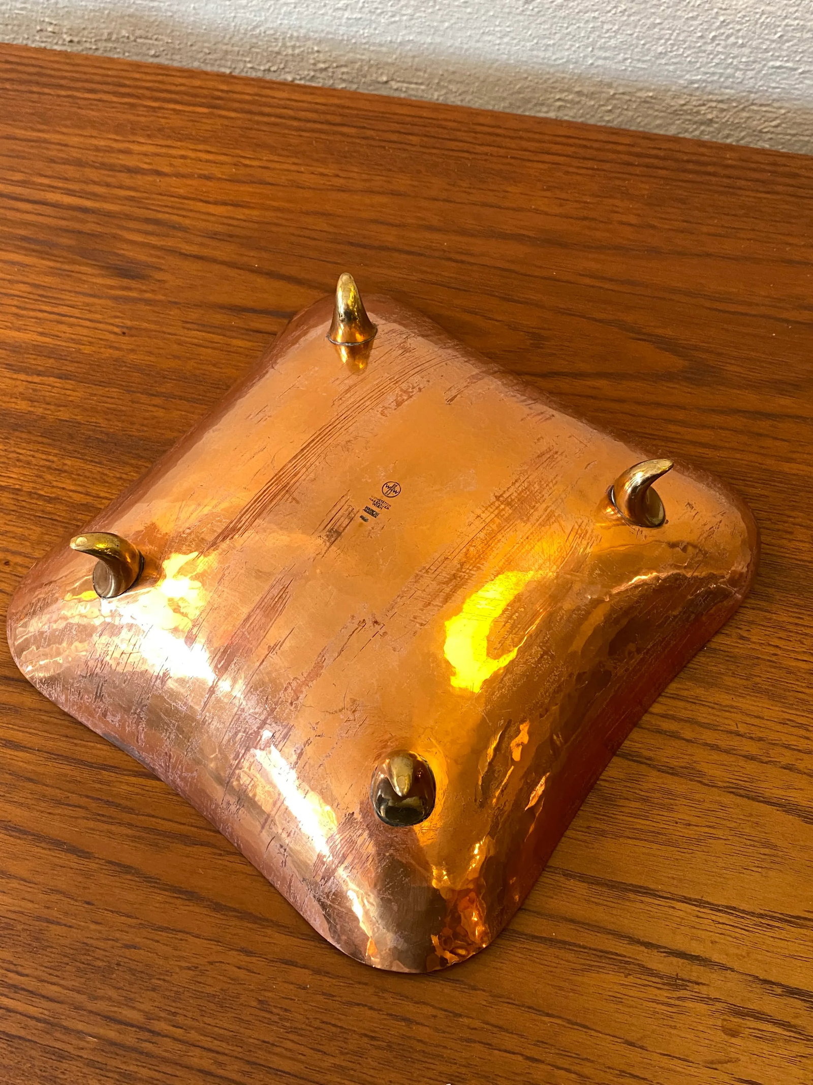 1950s Karl Hagenauer Brass and Copper Footed Bowl - 5