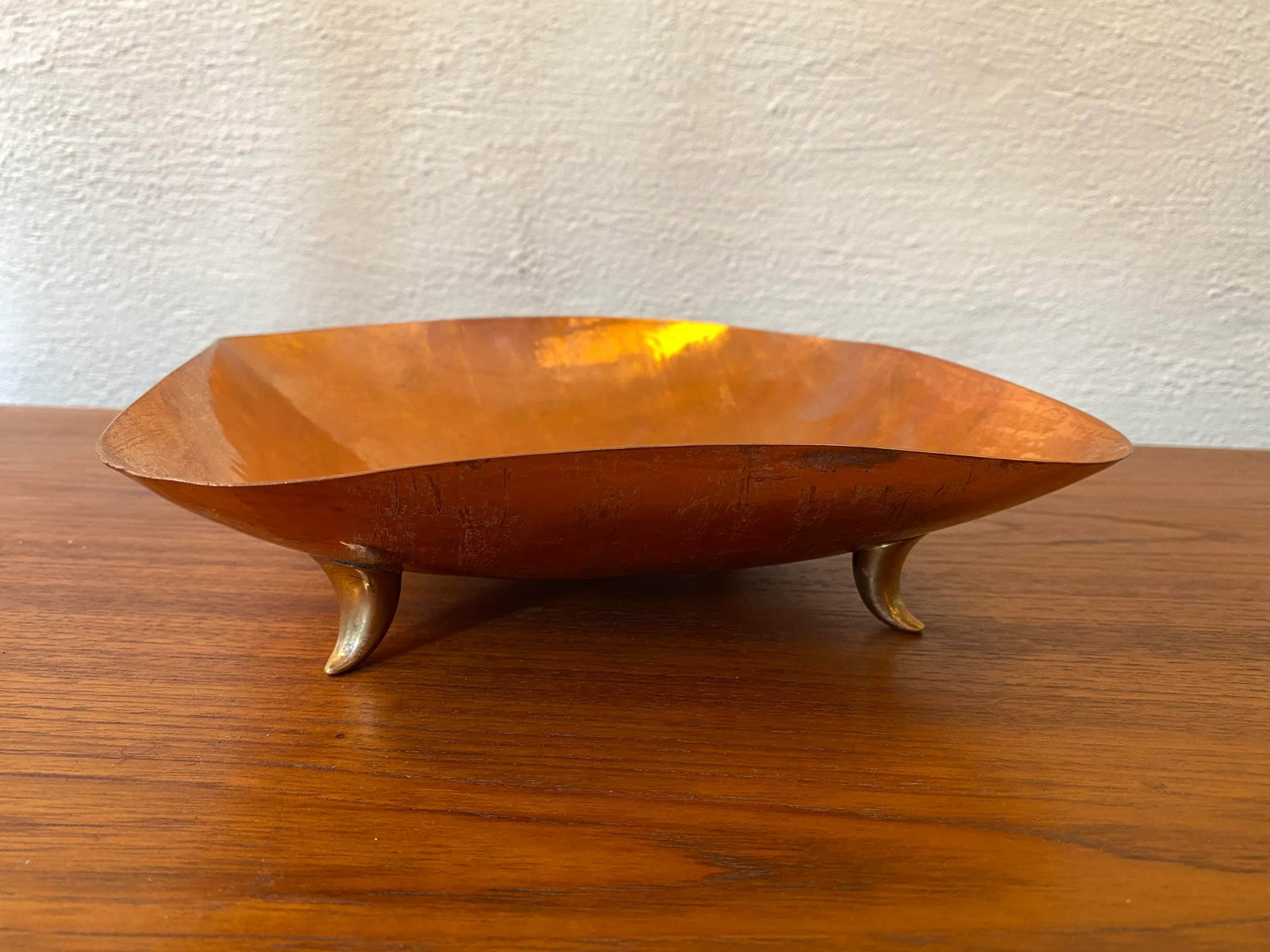 1950s Karl Hagenauer Brass and Copper Footed Bowl - 7