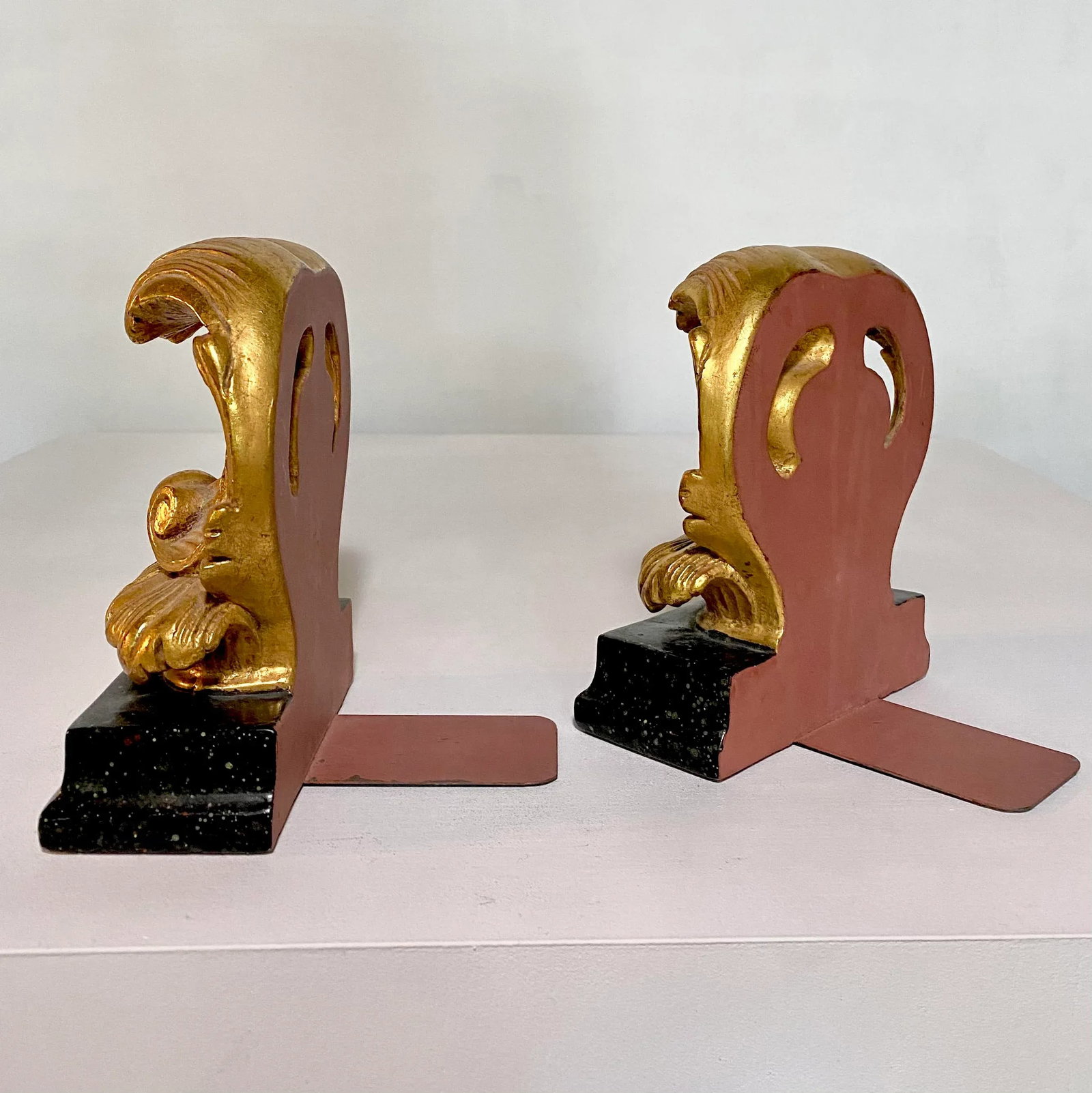 1930s Borghese Corinthian Gold Gilt Bookends - a Pair - 10