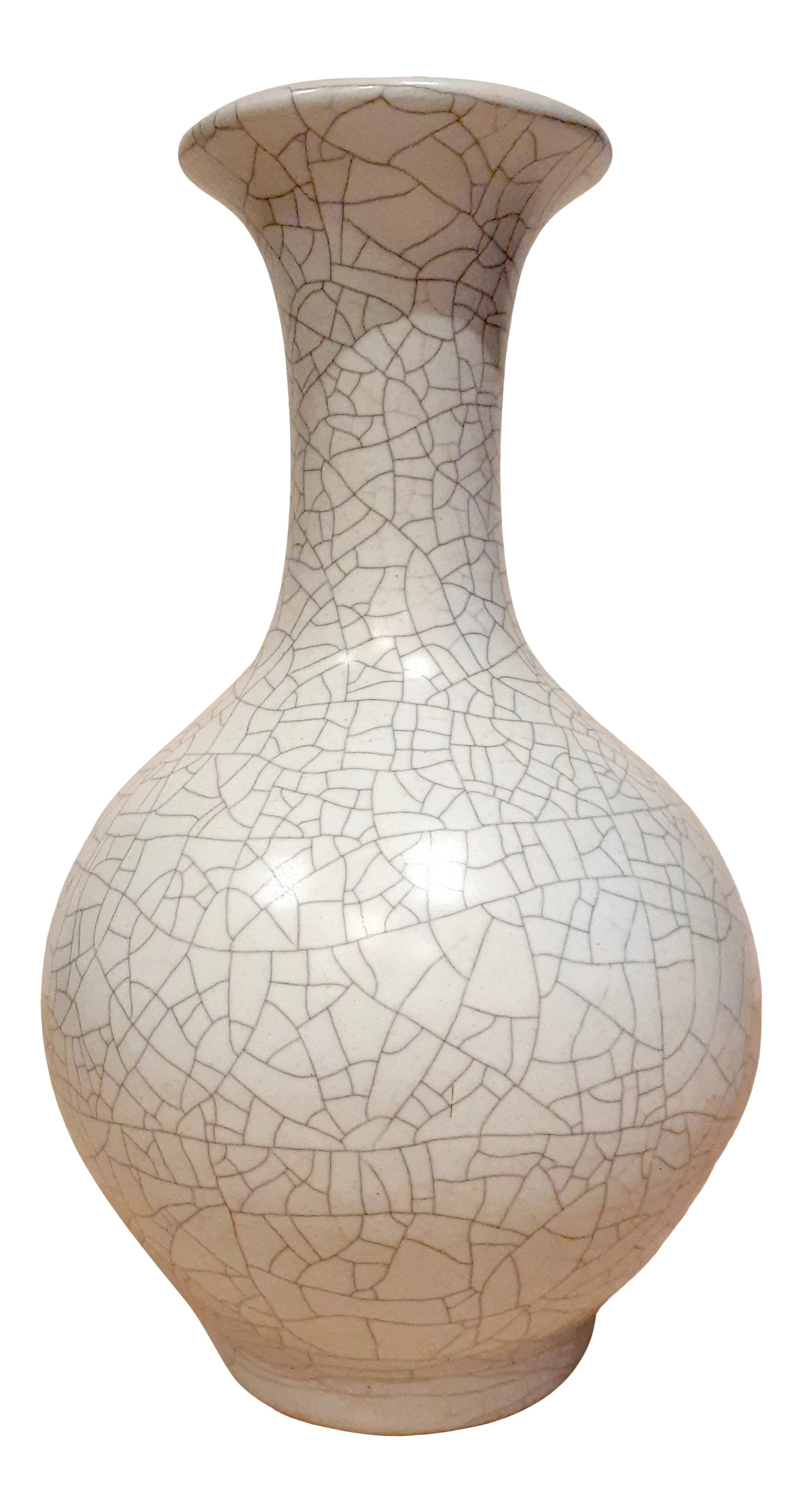 Early 20th Century Chinese Porcelain Guan Yao Vase: Chinese porcelain Guan Yao vase, iron wire craquelure inside and out, palace mark on the bottom. Possible early 20th century vase, no later than mid century. Condition: Alterations: Original Condition