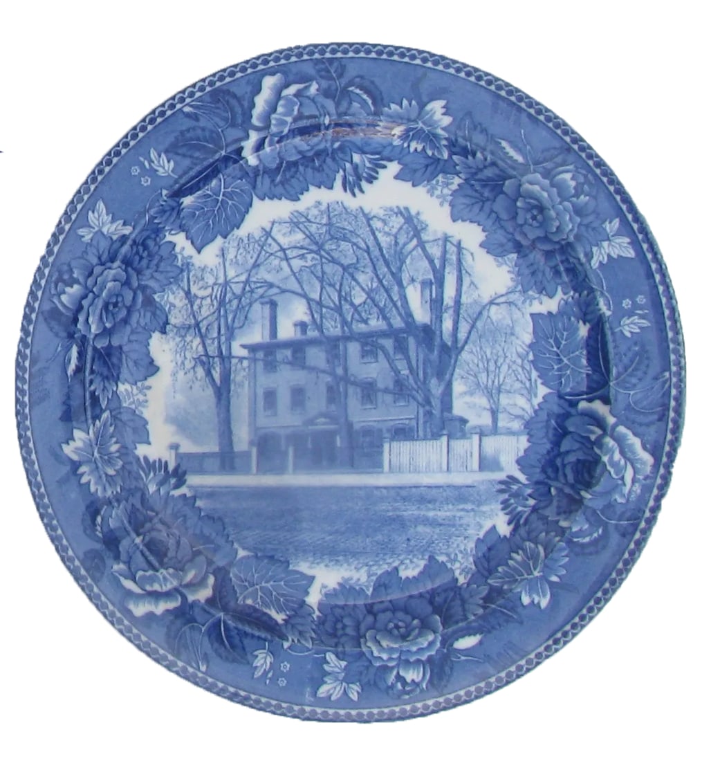 Wedgwood Blue & White Transferware Architectural Plates, Set of 3 - 2