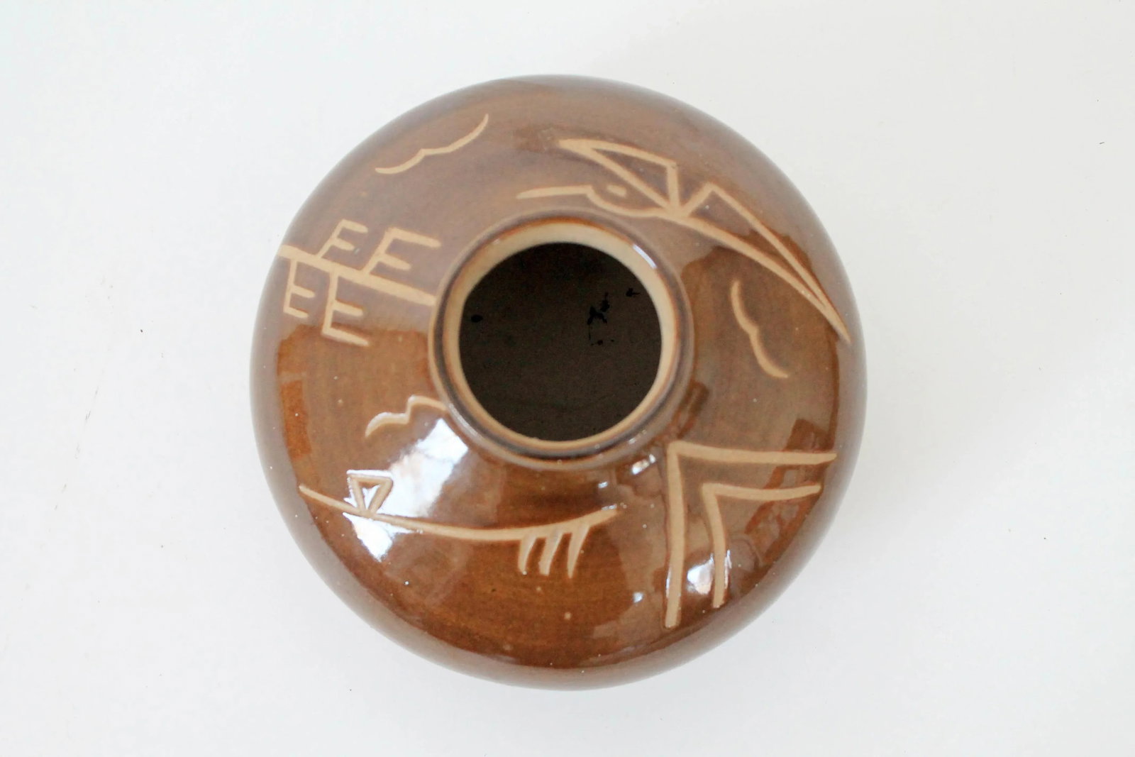 Vintage Brown Pottery Vessel - 2