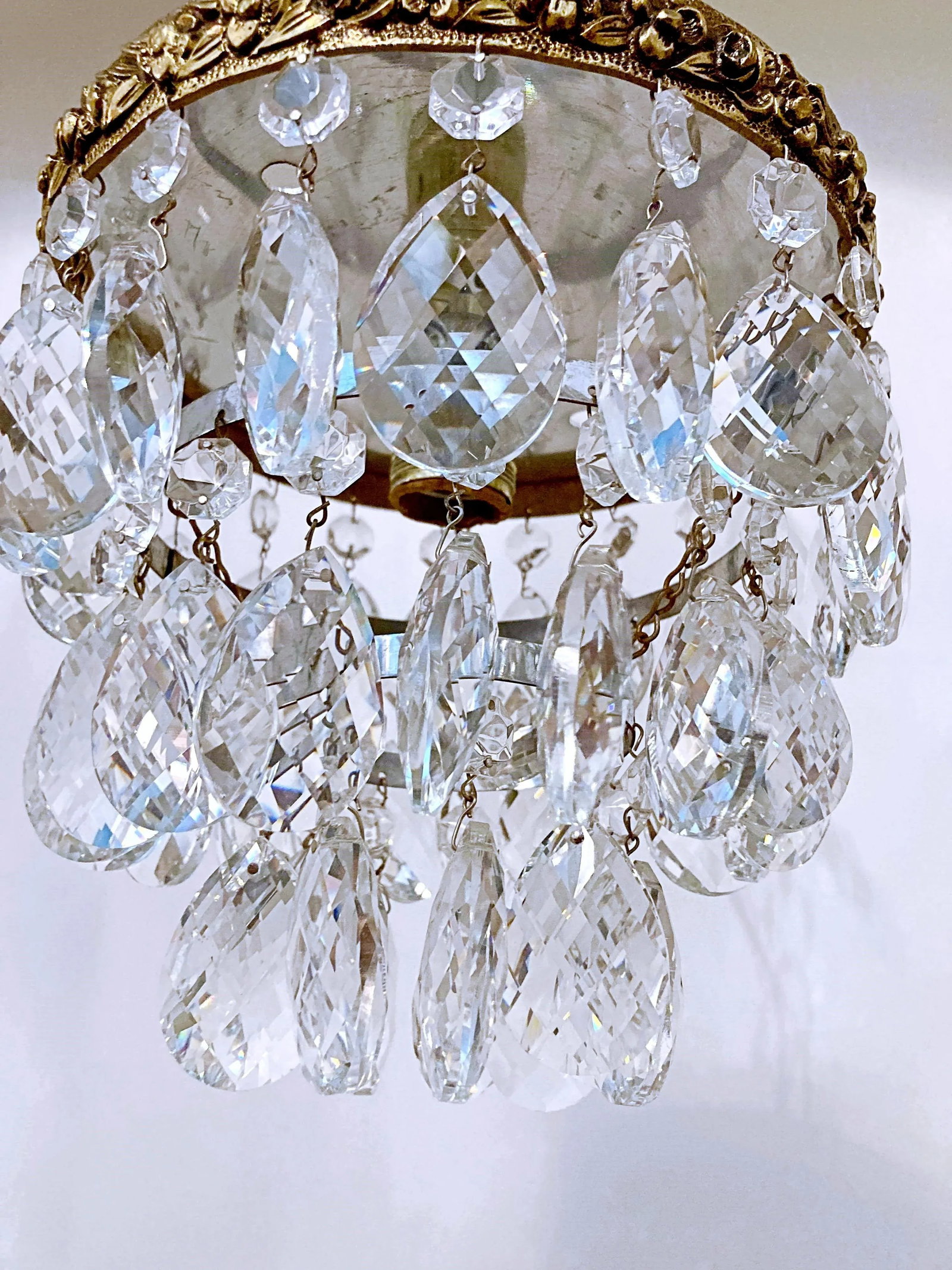 Antique Mid 19th Century Italian Bronze Upside Down Layered Cake Rim Chandelier - 4