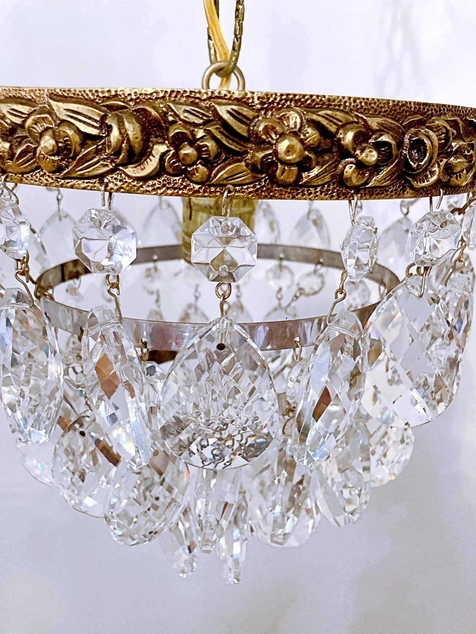 Antique Mid 19th Century Italian Bronze Upside Down Layered Cake Rim Chandelier - 5