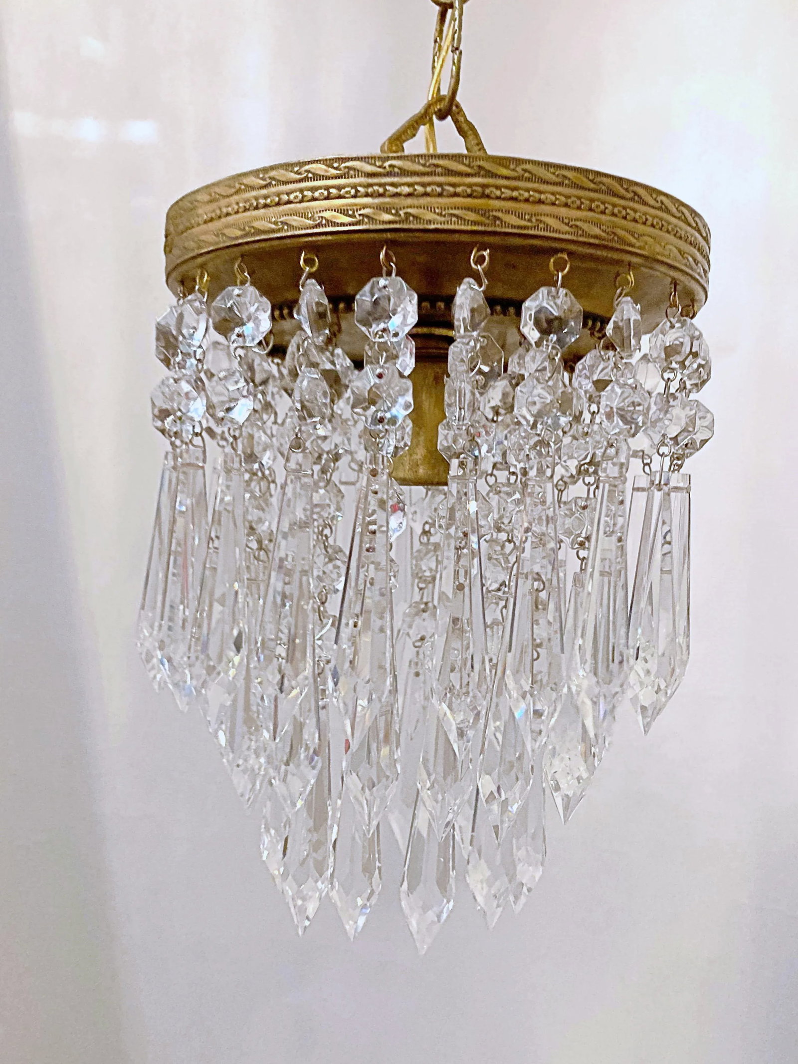 1920s Italian Brass Upside Down Layered Cake Chandelier - 2