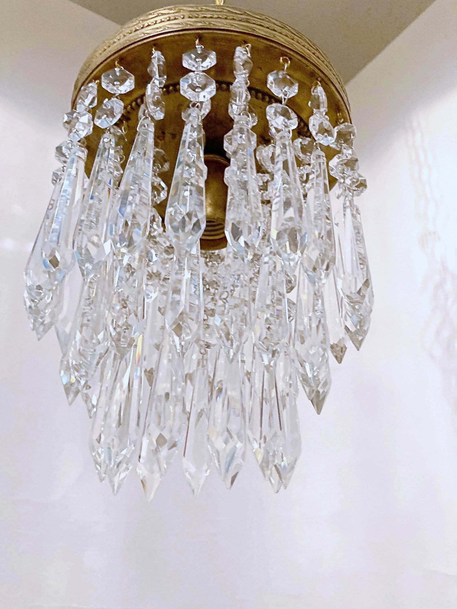1920s Italian Brass Upside Down Layered Cake Chandelier - 3