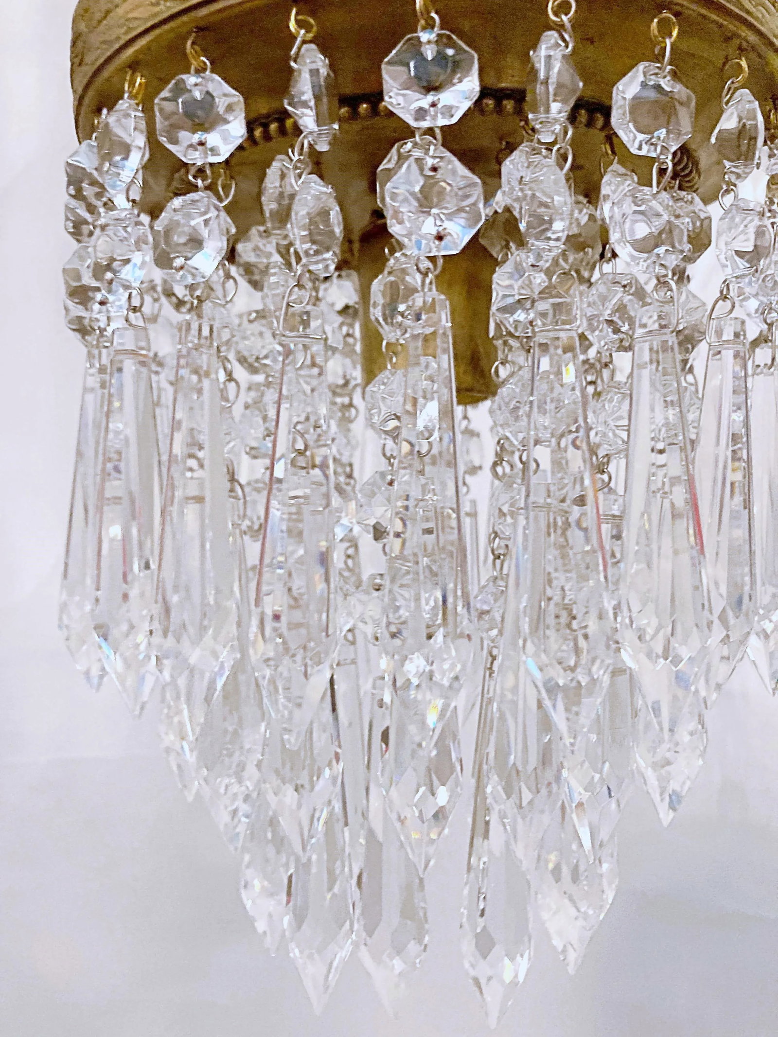 1920s Italian Brass Upside Down Layered Cake Chandelier - 4