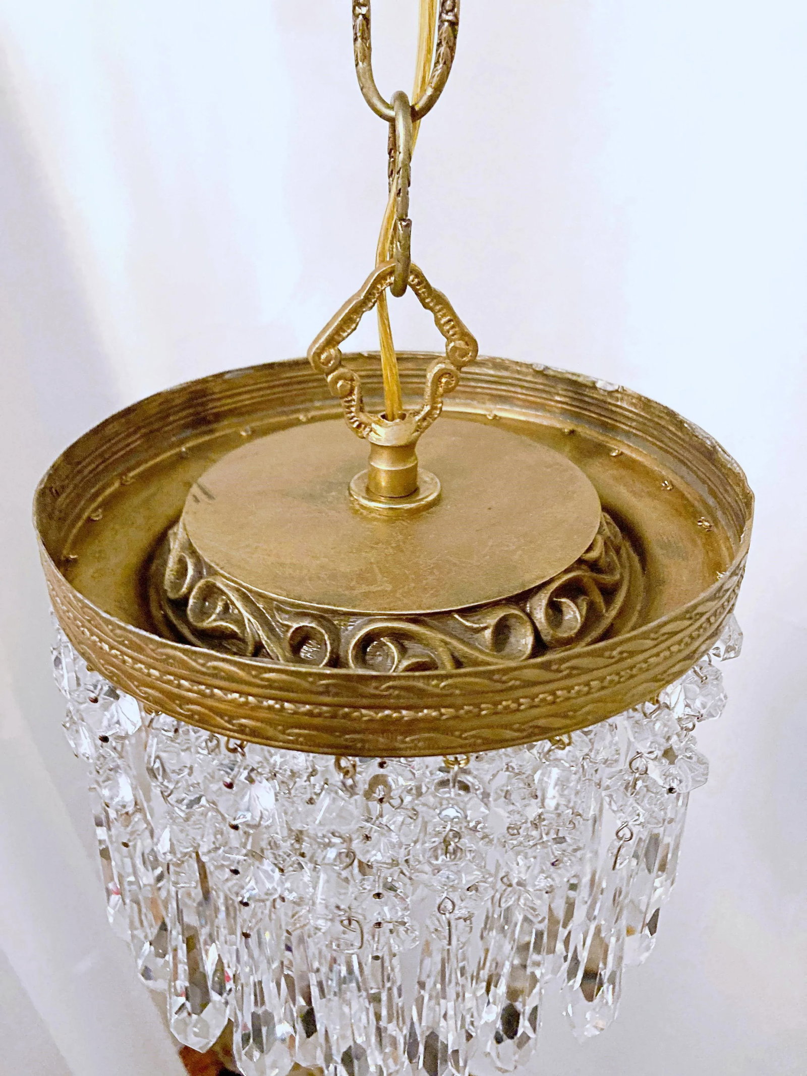 1920s Italian Brass Upside Down Layered Cake Chandelier - 6