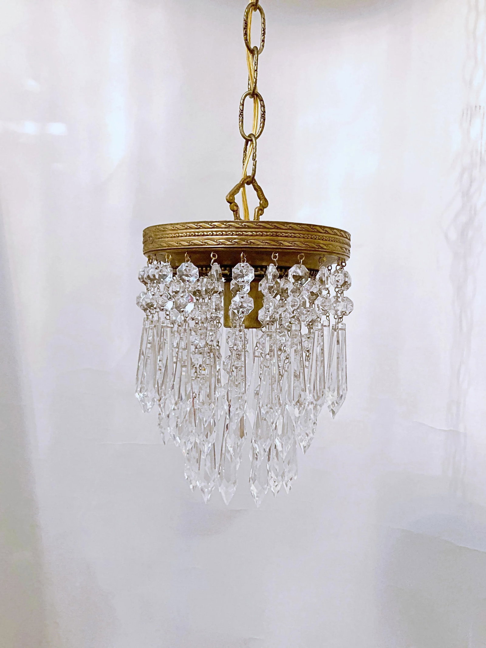1920s Italian Brass Upside Down Layered Cake Chandelier - 7