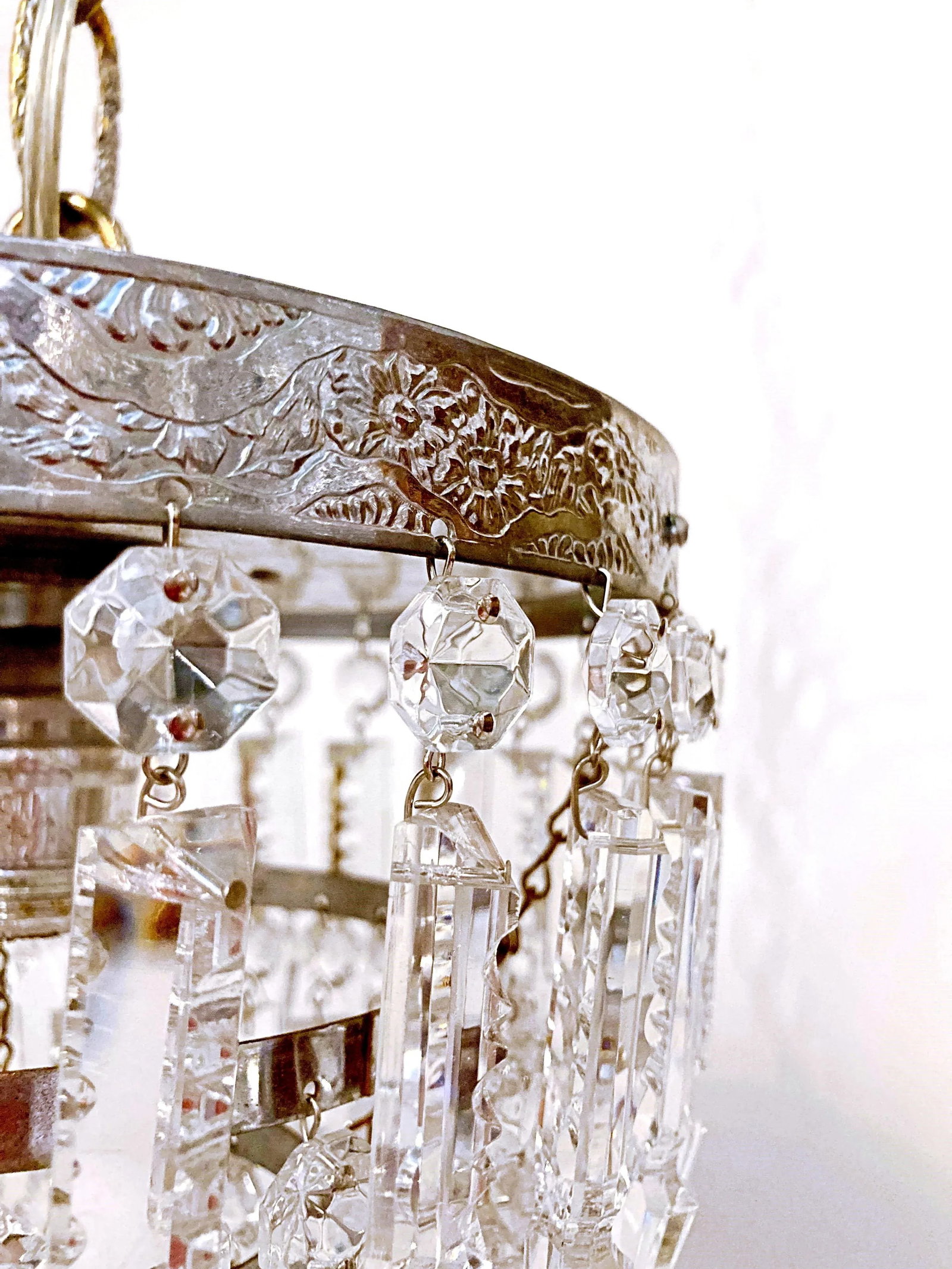 Mid 20th Century Italian Silver Upside Down Layered Cake Chandelier - 4