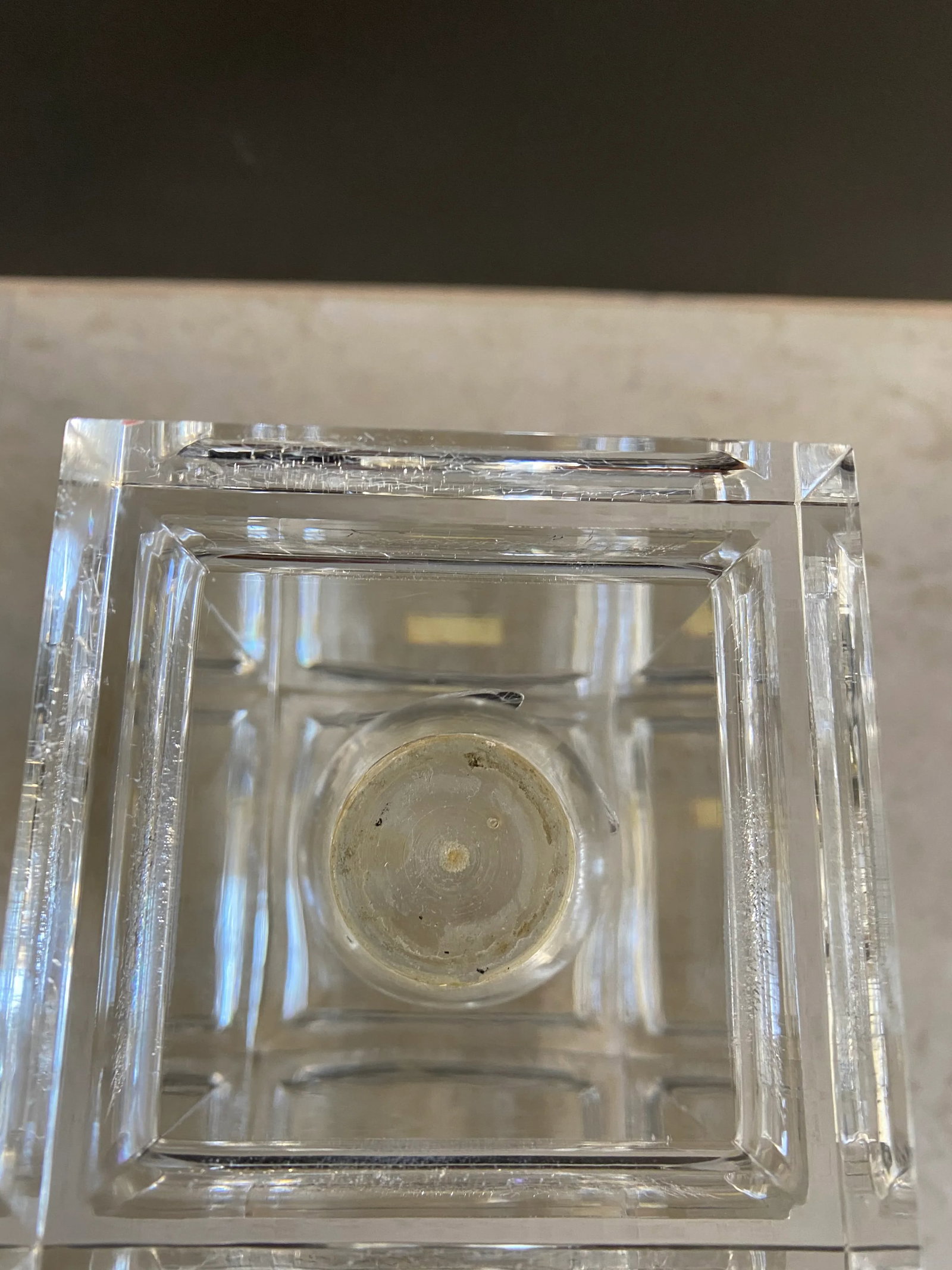 Monumental Italian 1986 Art Deco Acrylic and Brass Candleholder - 7