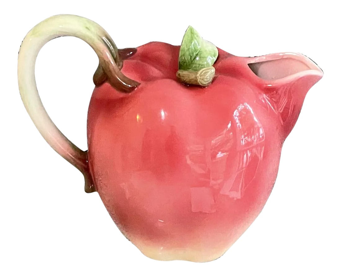 Vintage Japanese Fuji Apple Pitcher: Vintage Japanese Fuji apple pitcher in great shape with minimal signs of wear. Some crazing, which is normal. No cracks and no chips anywhere on the piece. The only wear I noticed was on the bottom